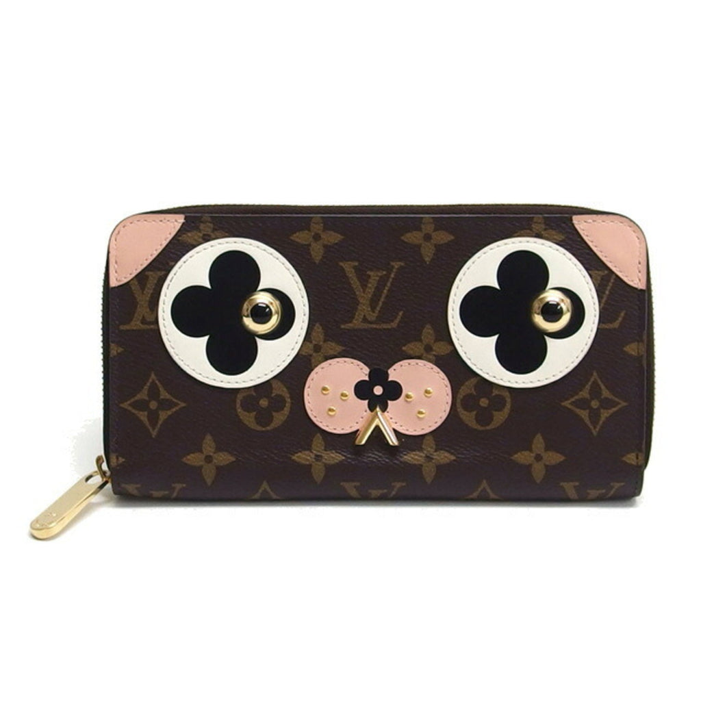 Louis Vuitton Black Rose Ballerine White Monogram Canvas Leather Metal Long Wallet