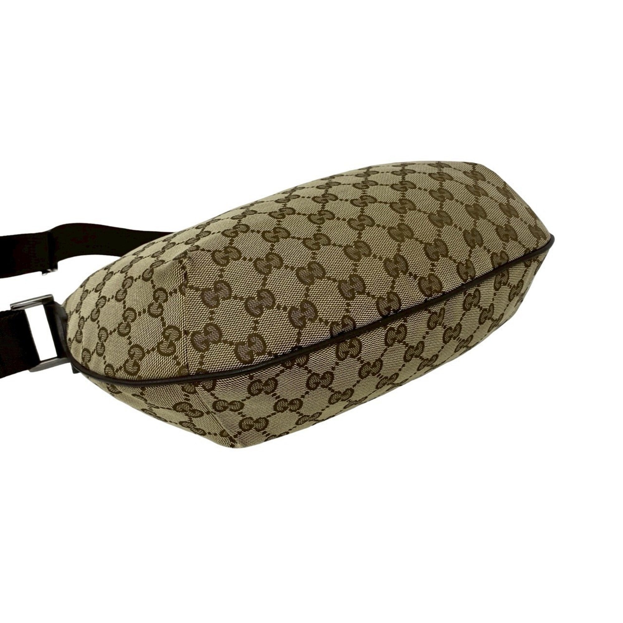 Gucci Brown Canvas Leather Pochette Shoulder Bag (Pre-Owned)