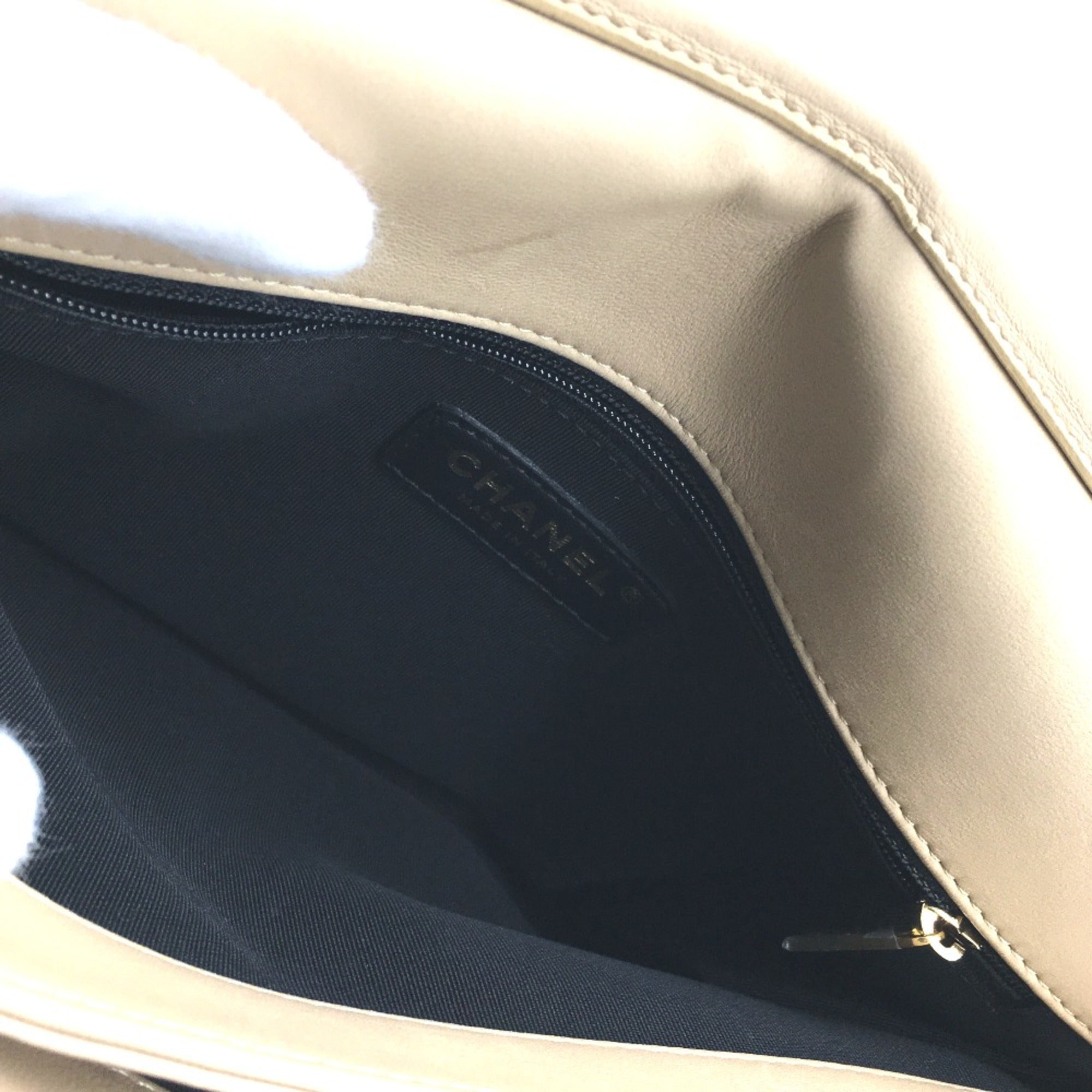 Chanel Beige Leather Shoulder Bag
