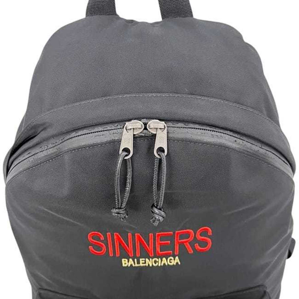 Balenciaga Black Canvas Leather Backpack