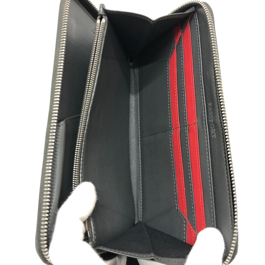 Fendi Gray Leather Long Wallet (Bi-Fold)