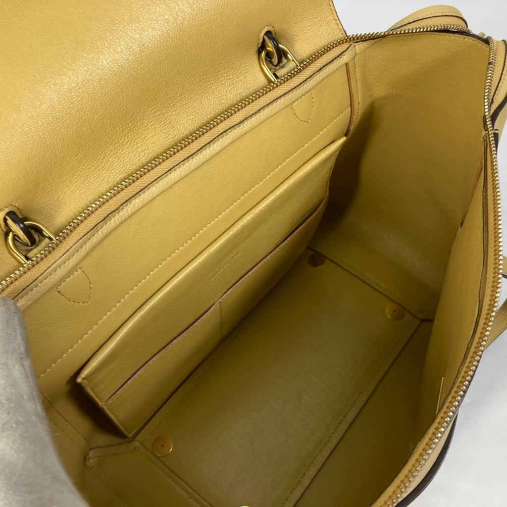 Celine Yellow Leather Shoulder Bag
