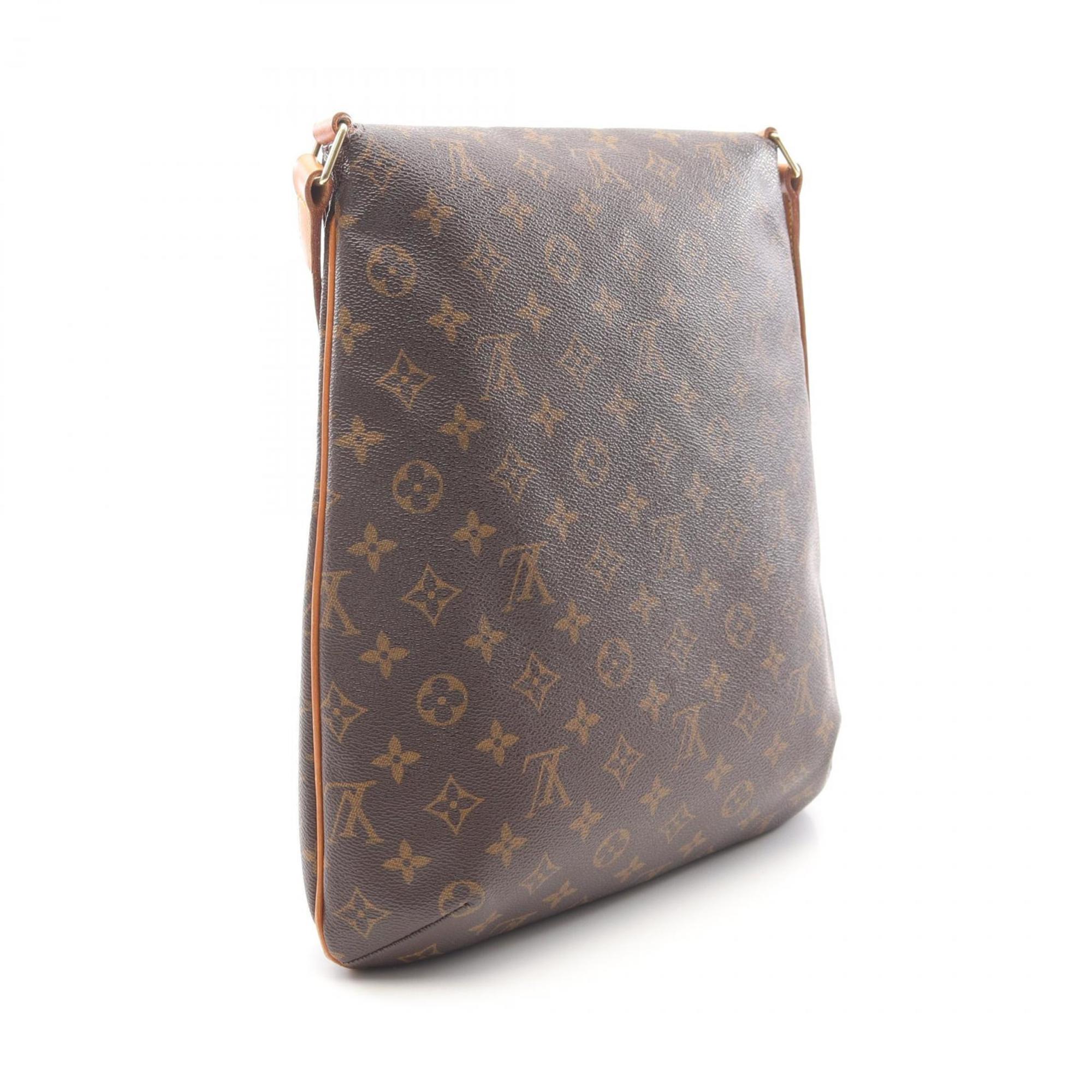 Louis Vuitton Brown Coated Canvas Leather Shoulder Bag