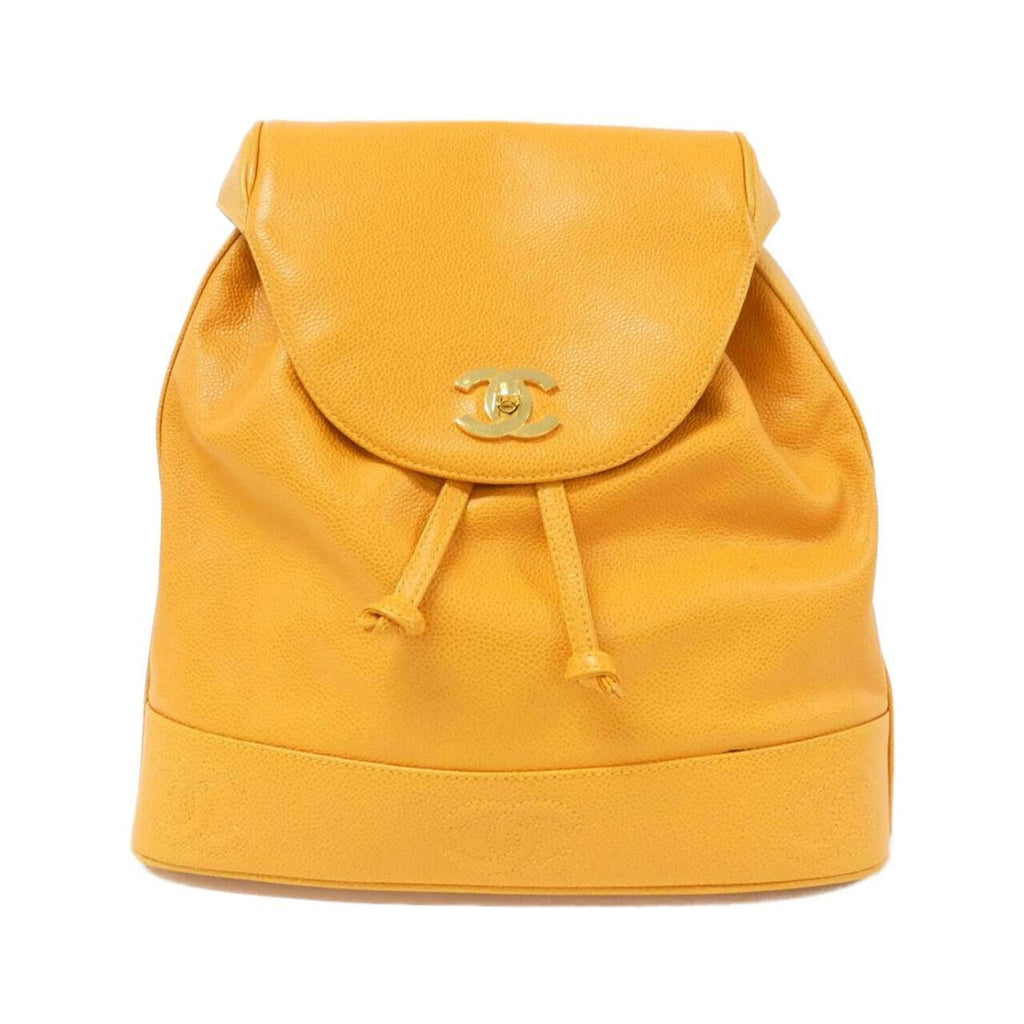 Chanel Orange Caviar Leather Backpack