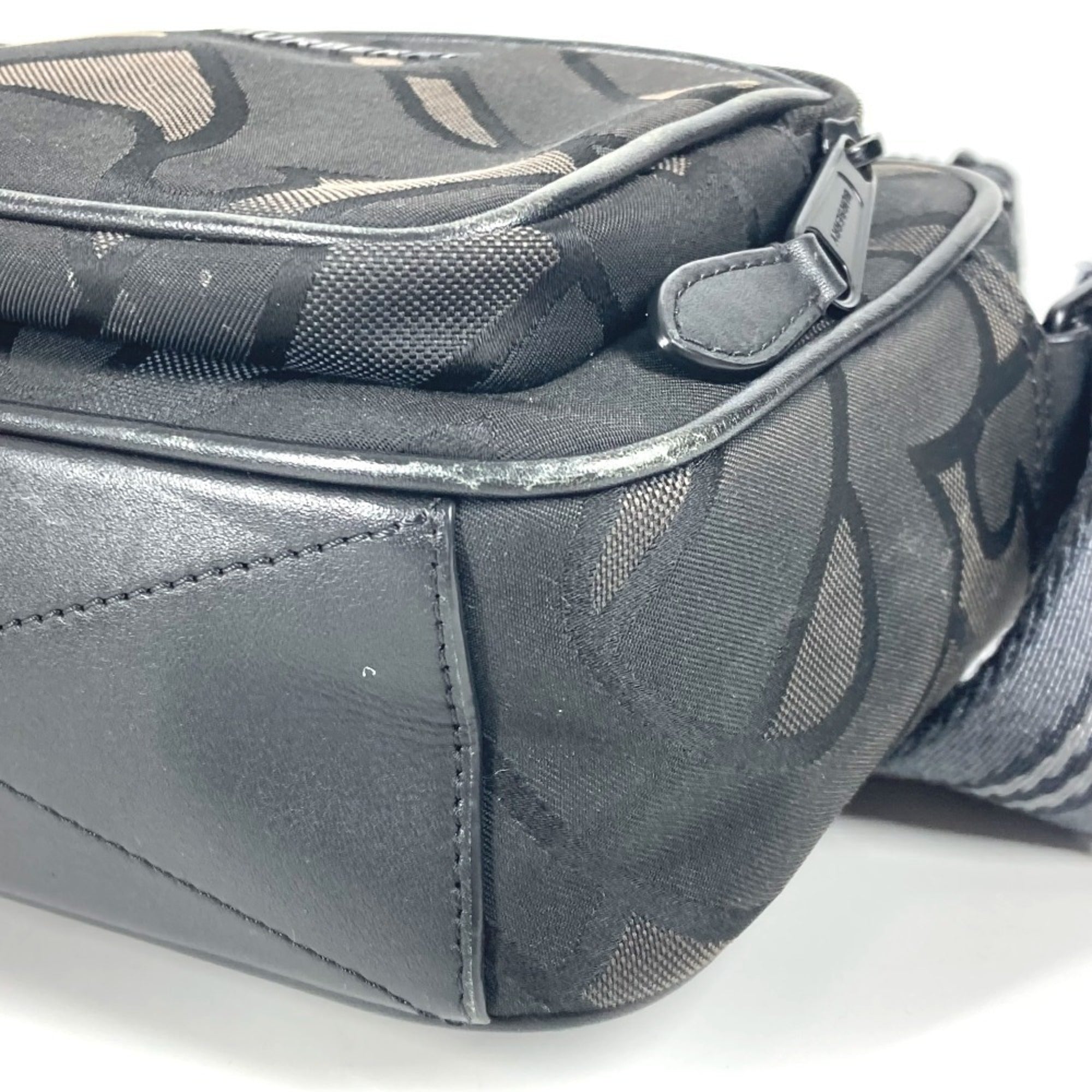Burberry Black Gray Nylon Canvas Pochette Shoulder Bag
