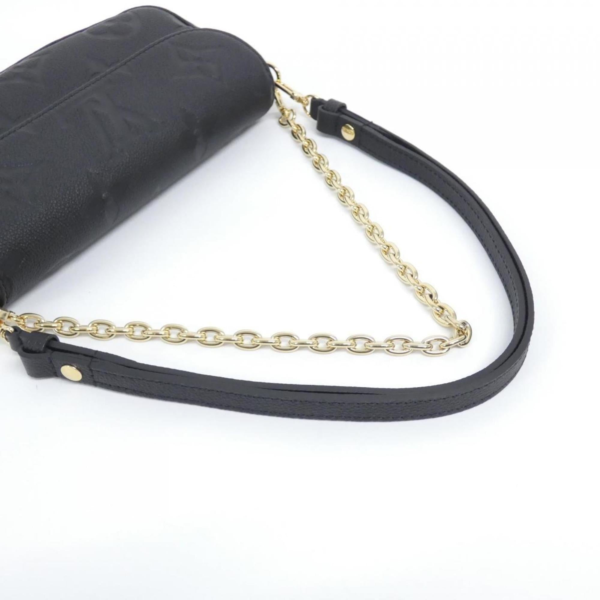 Louis Vuitton Black Leather Shoulder Bag