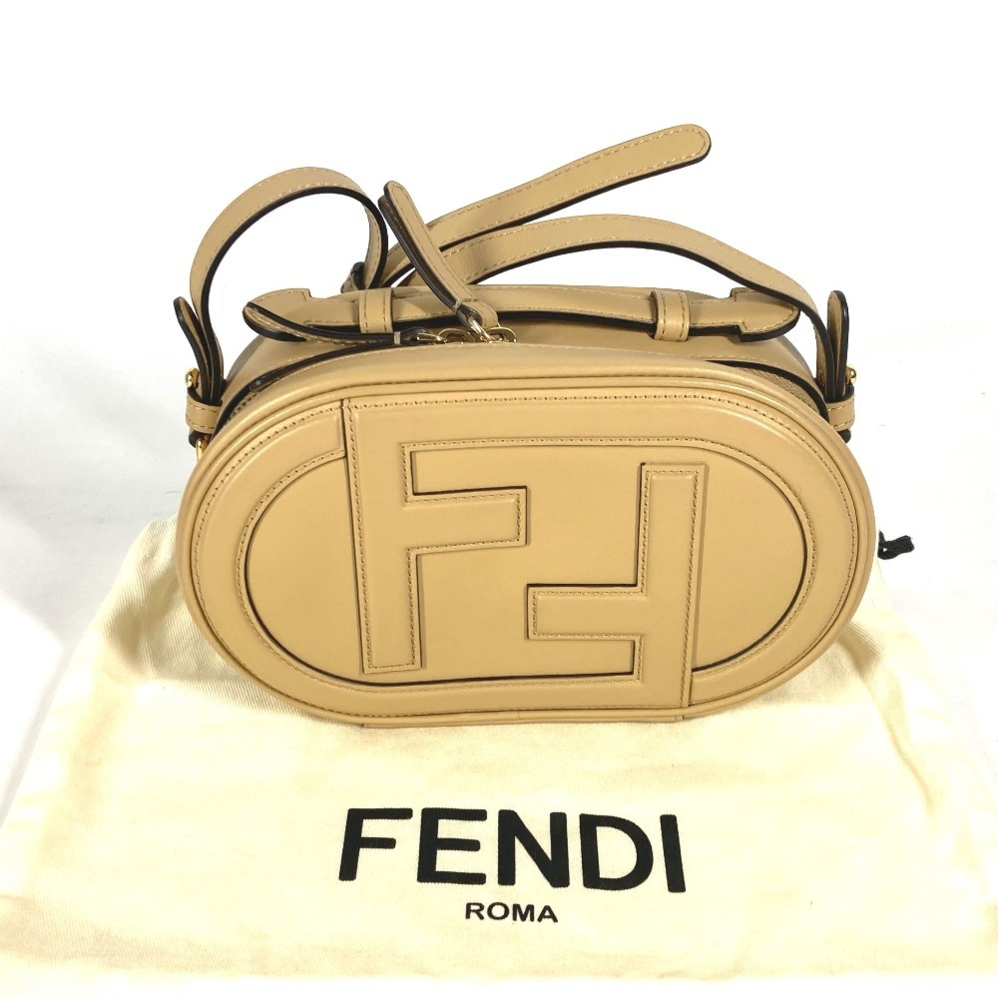 Fendi Beige Leather Handbag Shoulder Bag