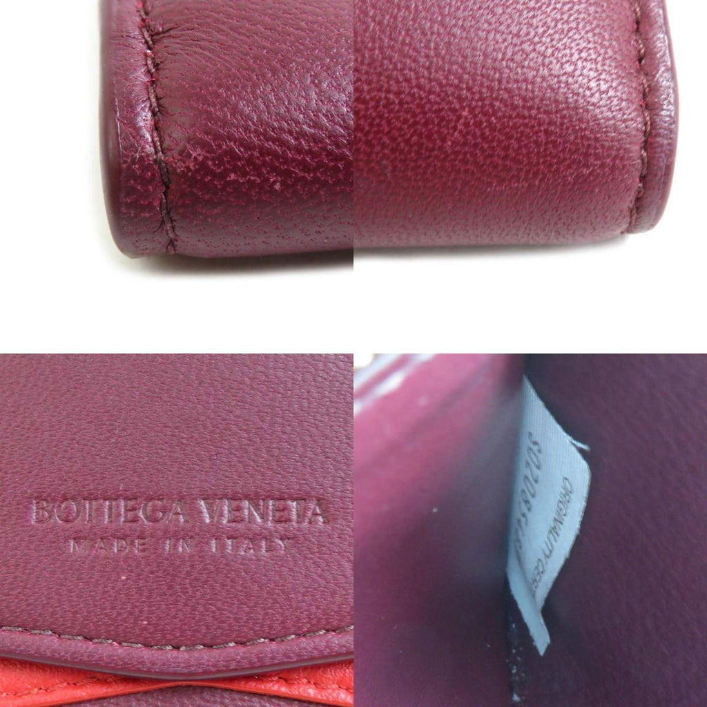Bottega Veneta Bordeaux Red Color Leather Long Wallet (Bi-Fold)