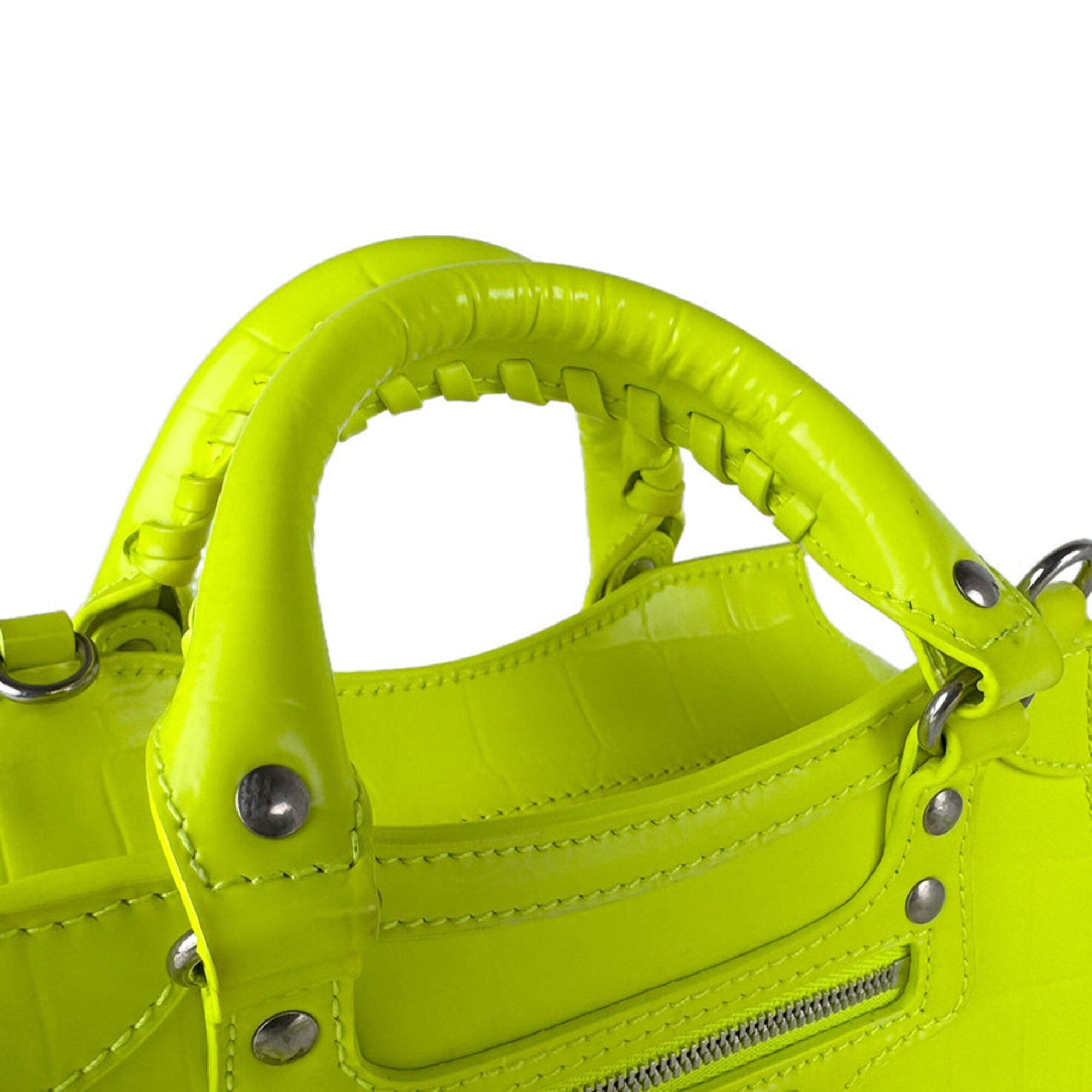 Balenciaga Yellow Leather Handbag Shoulder