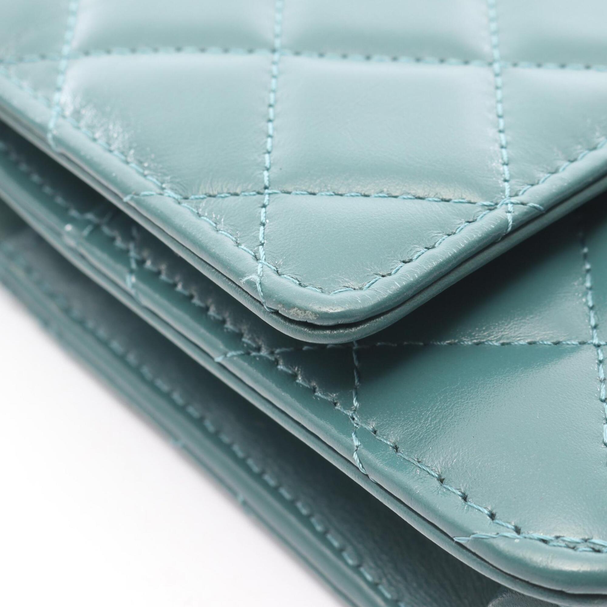 Chanel Green Leather Handbag Shoulder Bag