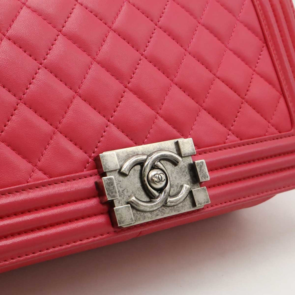Chanel Pink Grained Calfskin Shoulder Bag