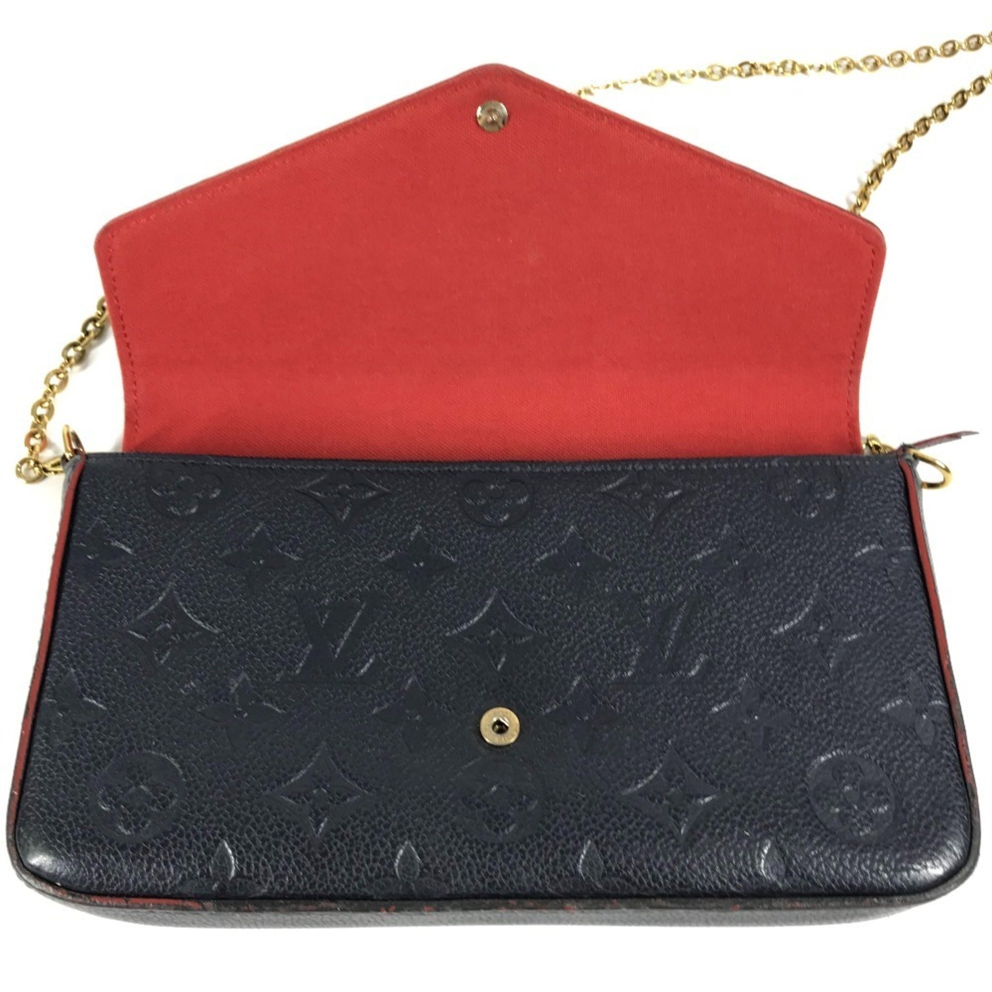 Louis Vuitton Navy Monogram Empreinte Chain/Shoulder Wallet