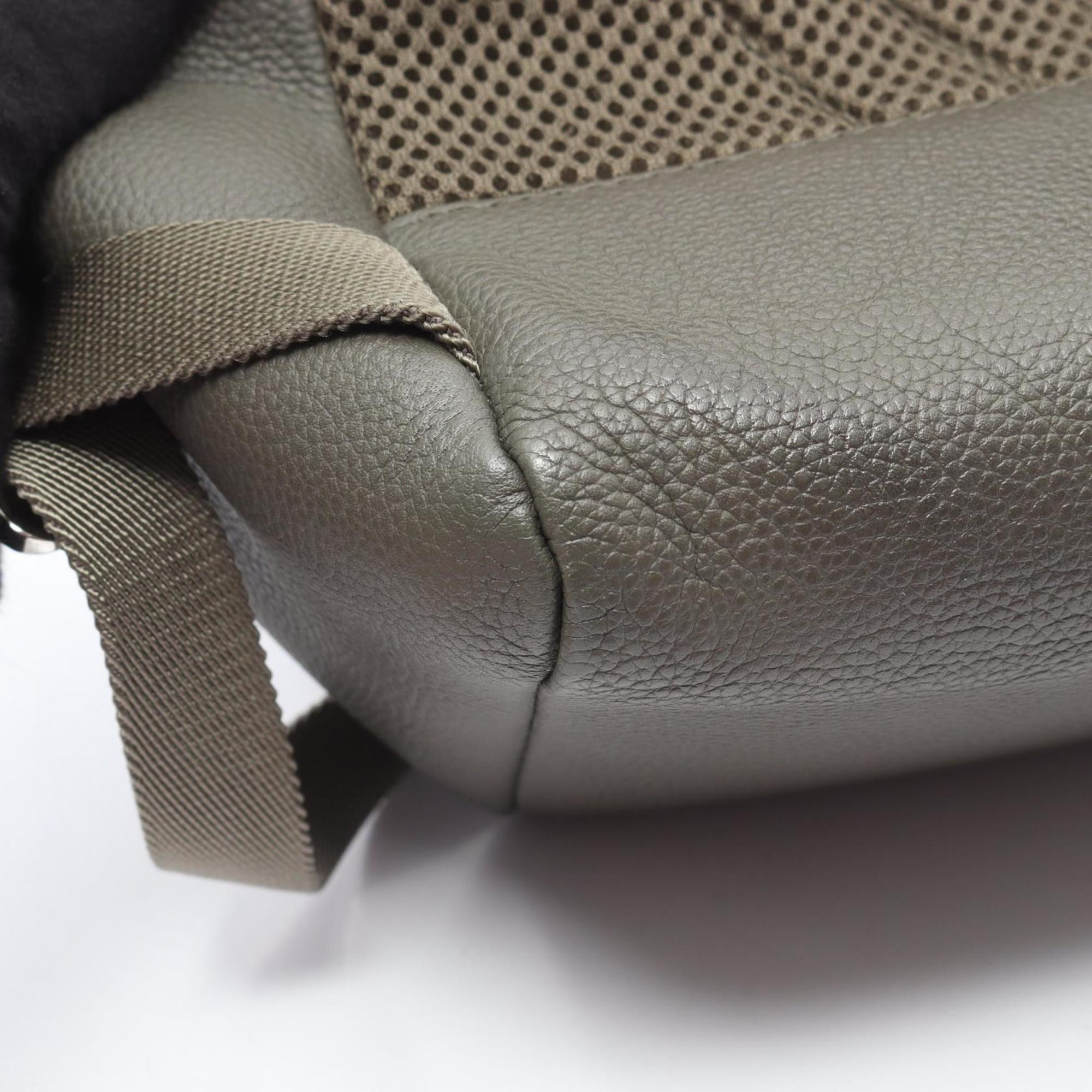 Louis Vuitton Khaki Leather Backpack Handbag