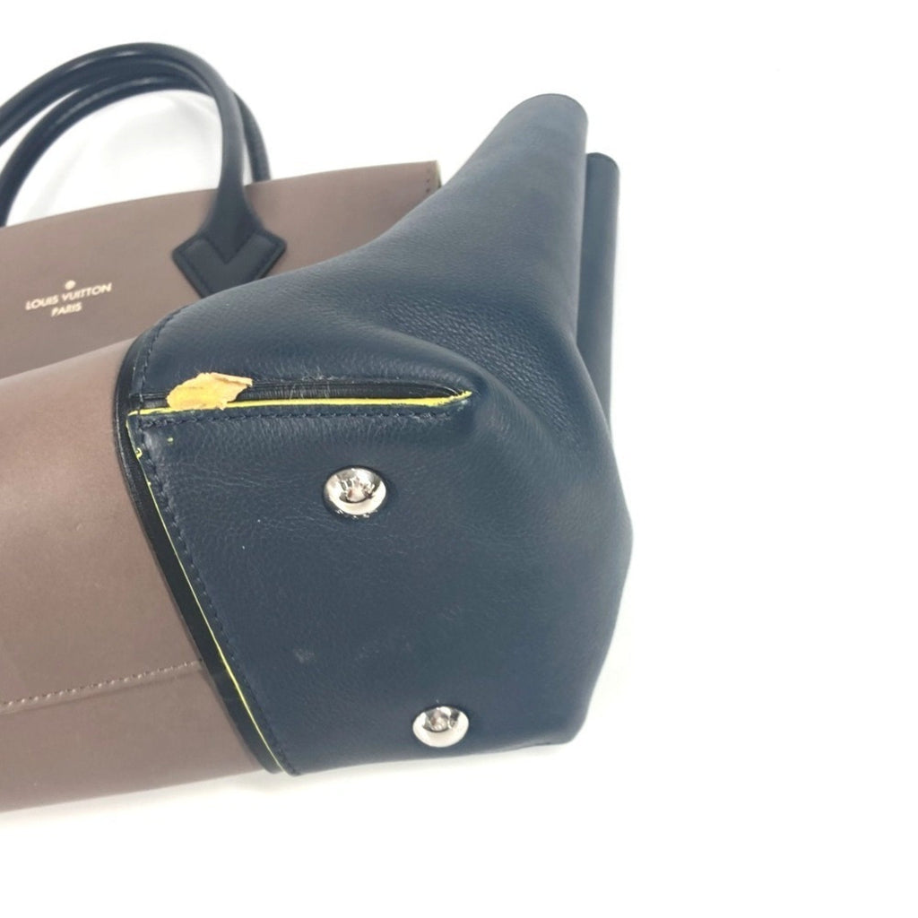 Louis Vuitton Black Brown Leather Handbag Tote Bag
