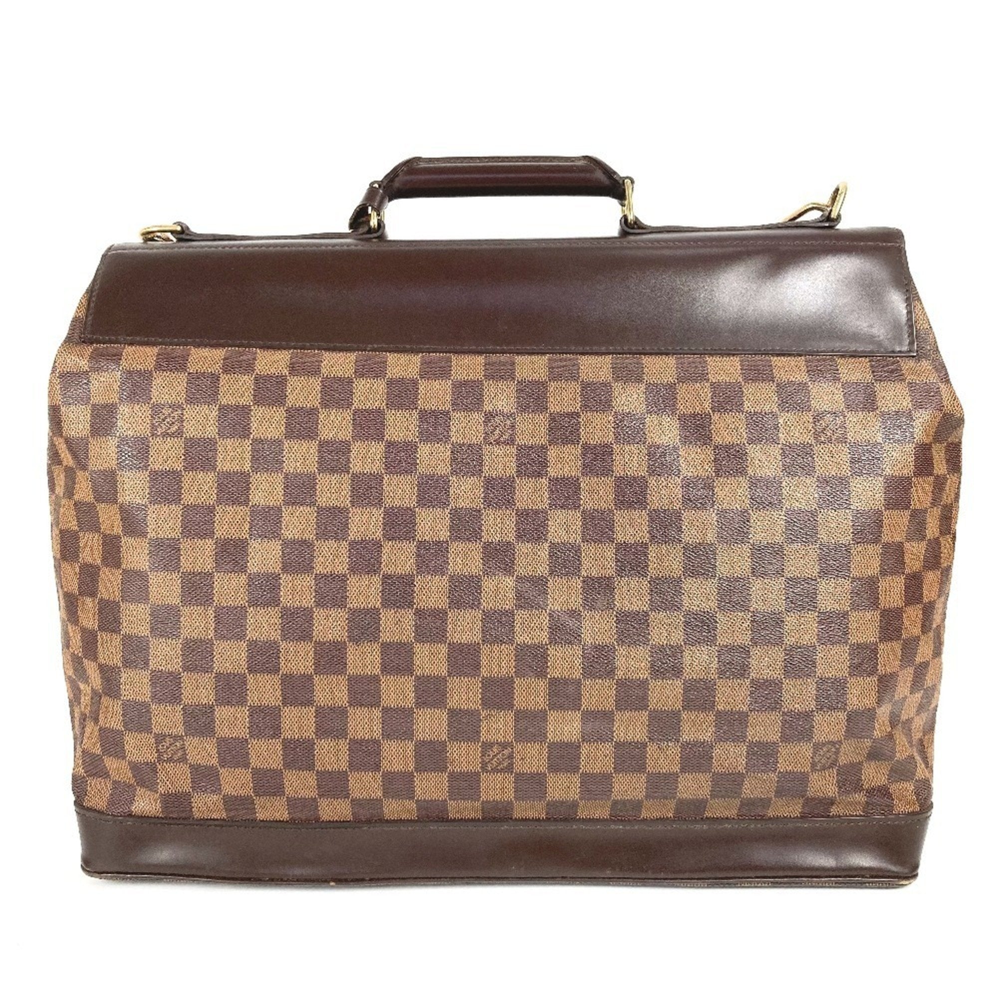 Louis Vuitton Brown Damier Canvas Ebene Damier Canvas Boston Bag Handbag Shoulder Bag