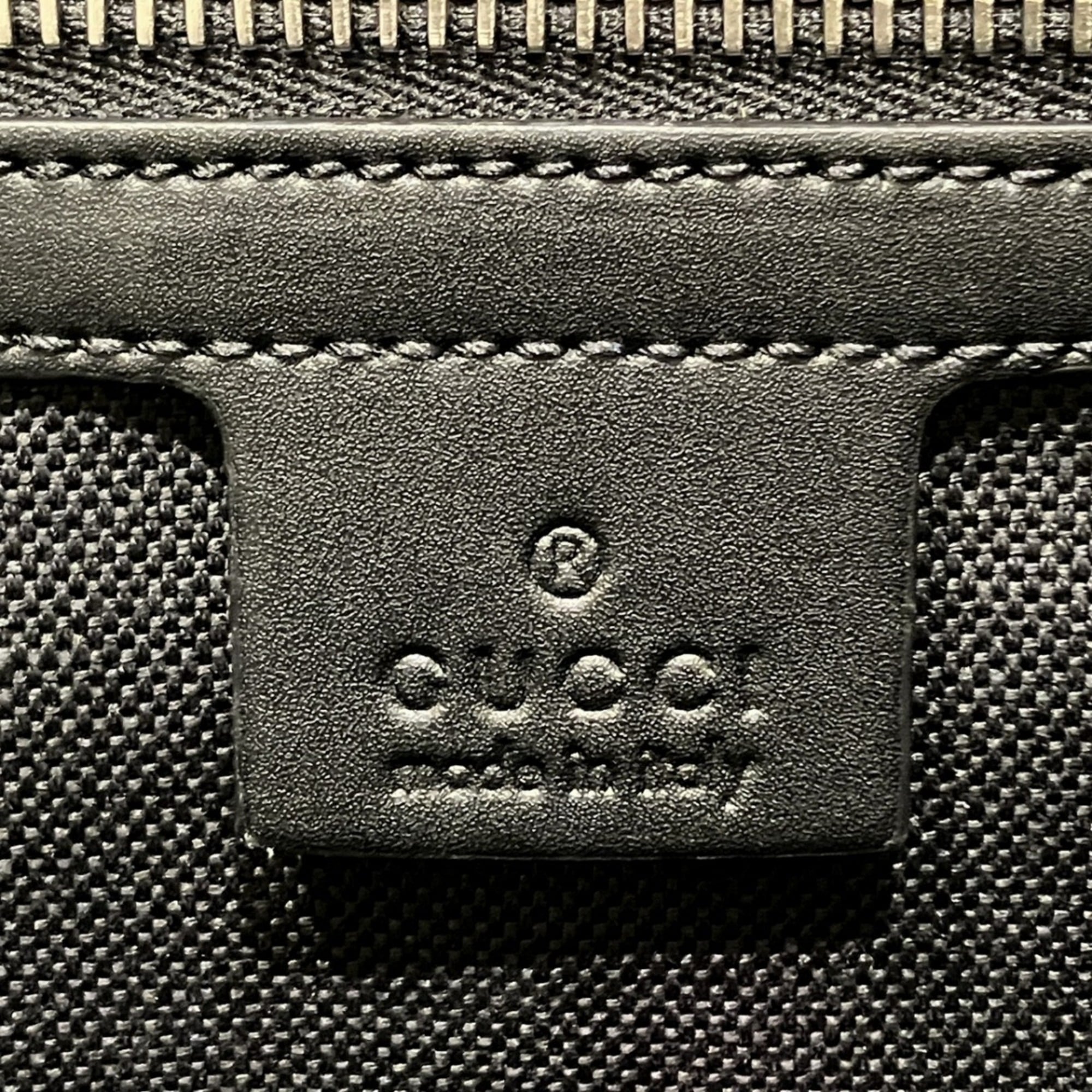 Gucci Black Gg Supreme Canvas Leather Shoulder Bag (Pre-Owned)