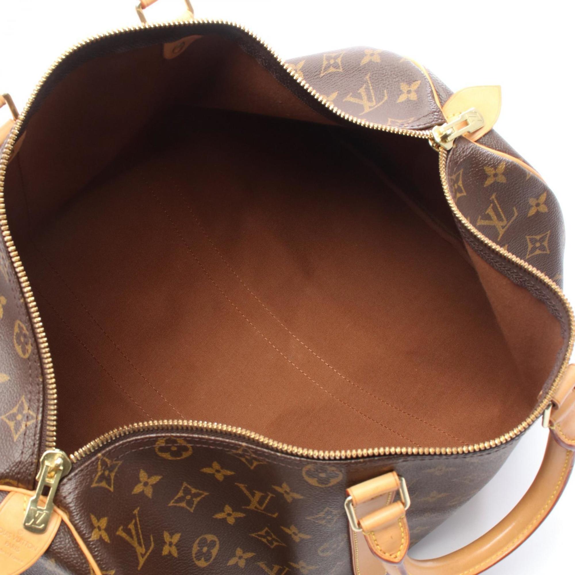 Louis Vuitton Brown Coated Canvas Leather Boston Bag