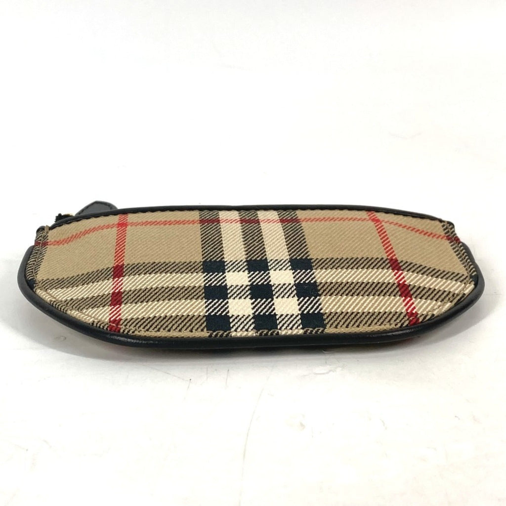 Burberry Beige Leather Canvas Coin Purse/Coin Case