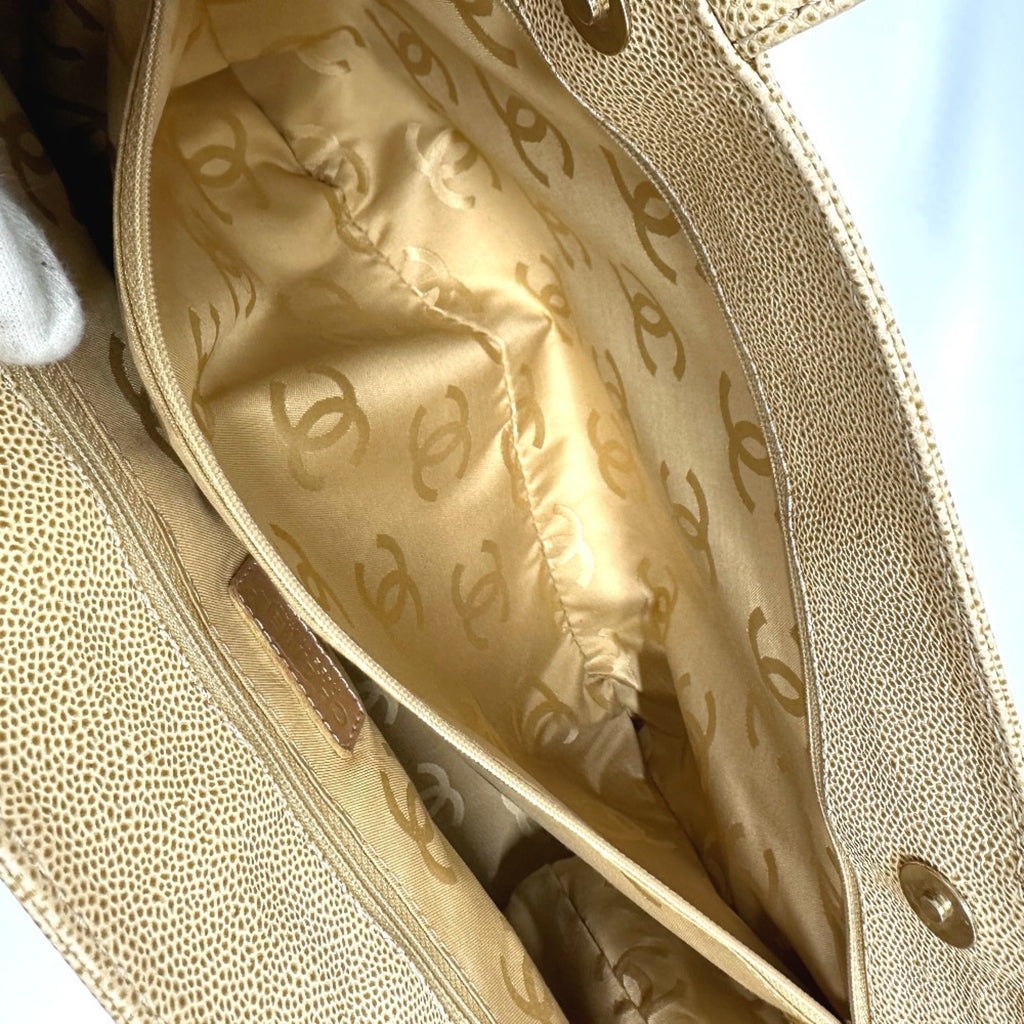 Chanel Beige Leather Tote Bag