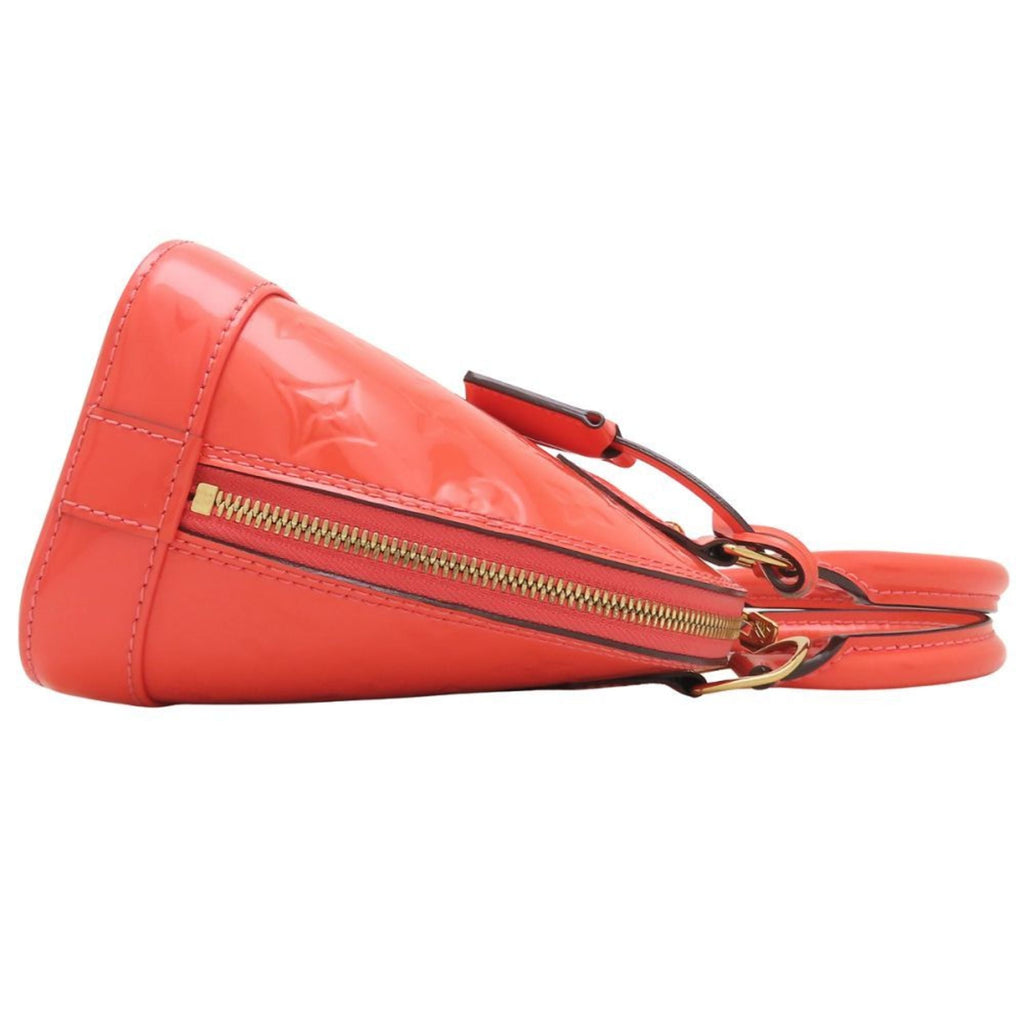 Louis Vuitton Rose Litchi Patent Leather Handbag