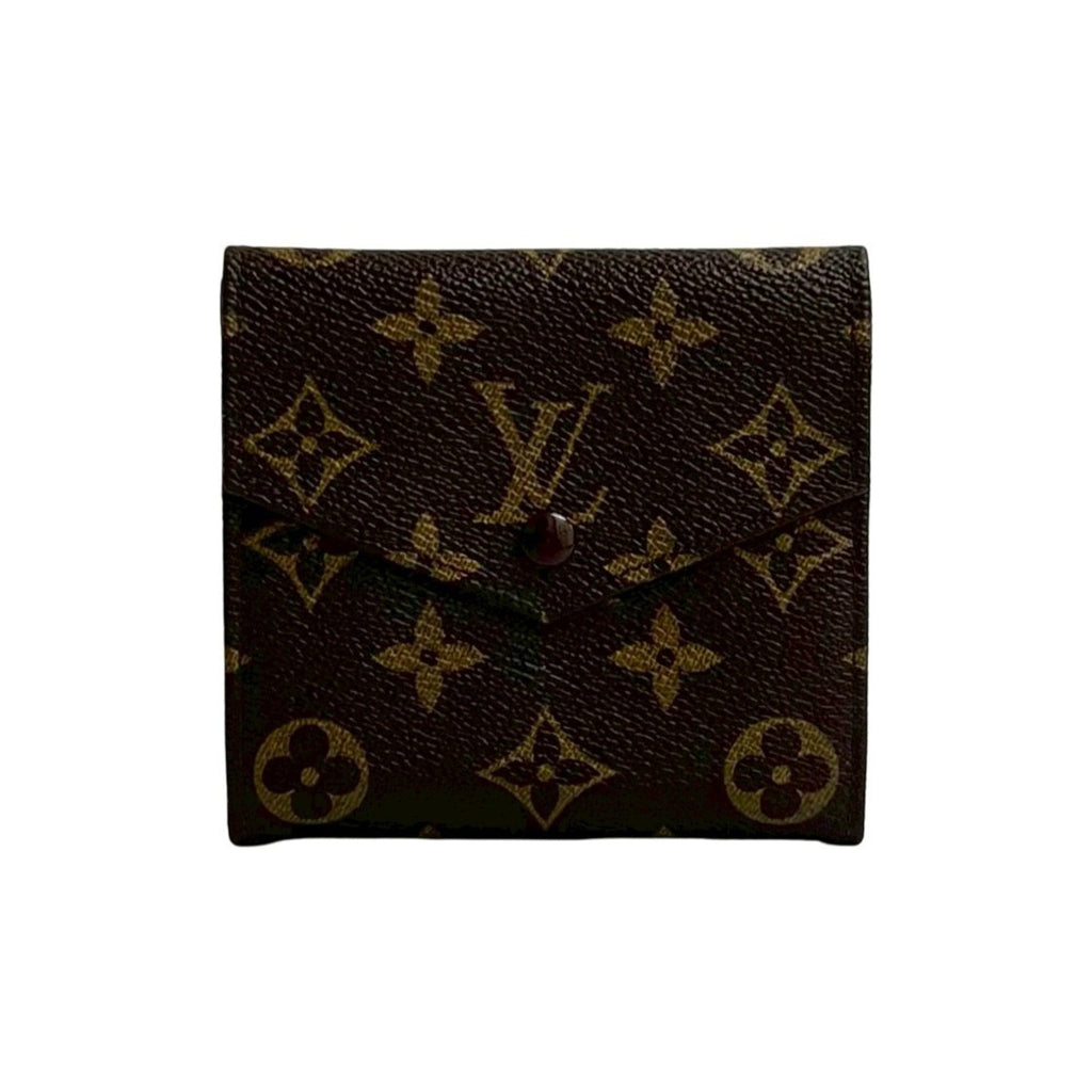 Louis Vuitton Brown Leather Pvc Wallet (Tri-Fold)