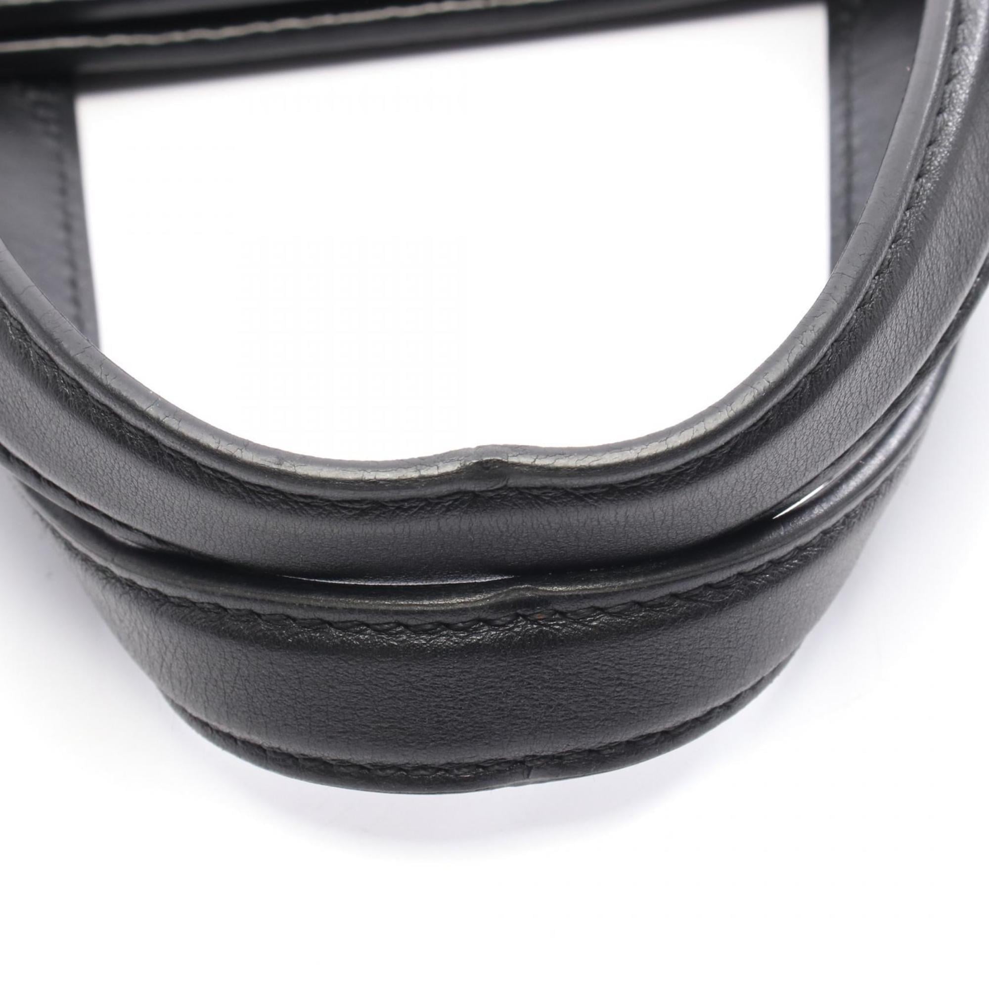 Louis Vuitton Black Leather Tote Bag