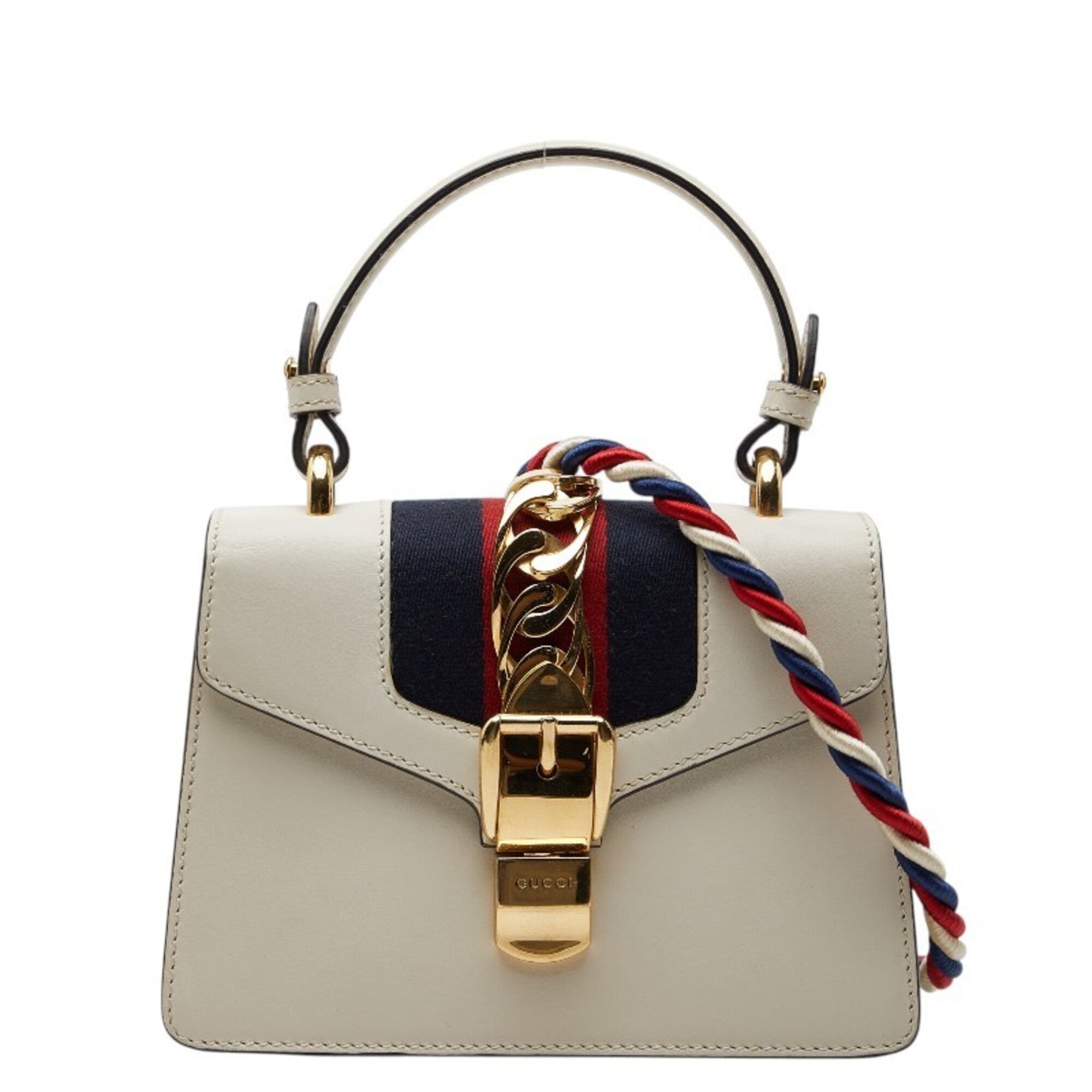 Gucci White Leather Handbag Shoulder Bag (Pre-Owned)