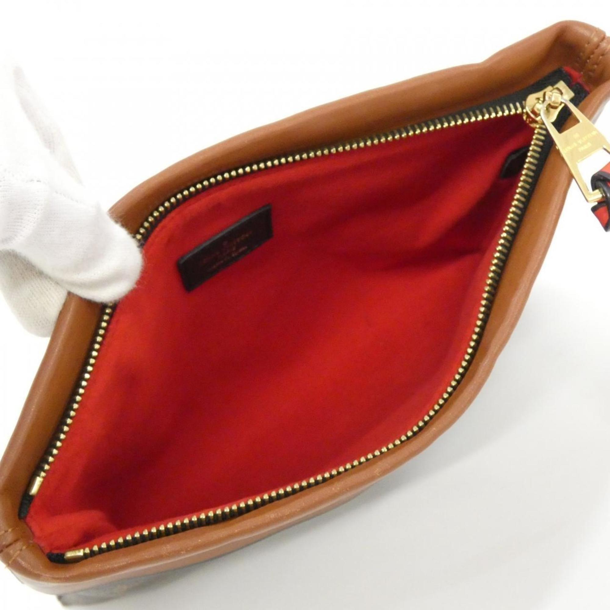 Louis Vuitton Caramel Marron Monogram Monogram Coated Canvas Handbag Pochette
