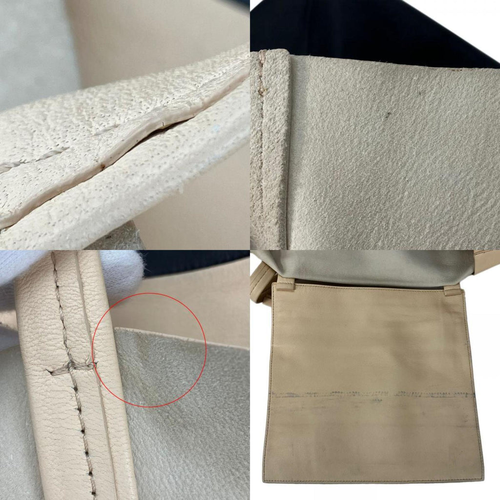 Celine Beige Black Leather Tote Bag