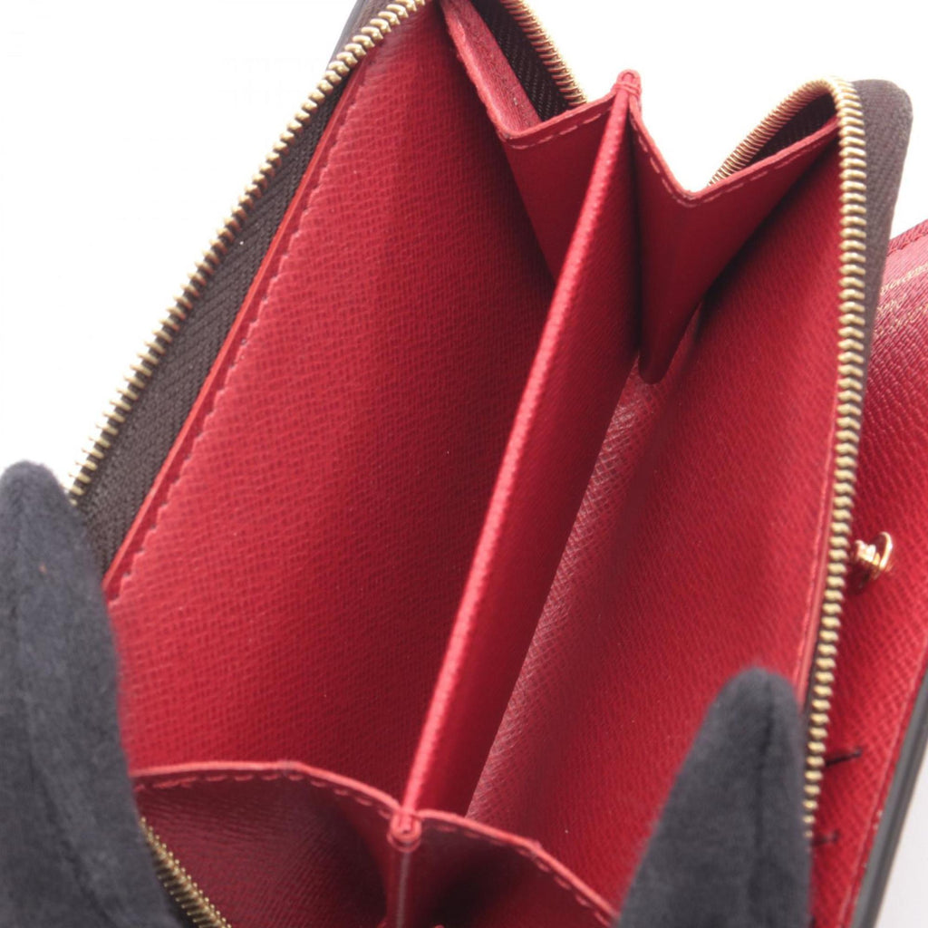 Louis Vuitton Brown Damier Canvas Red Color Damier Canvas Wallet