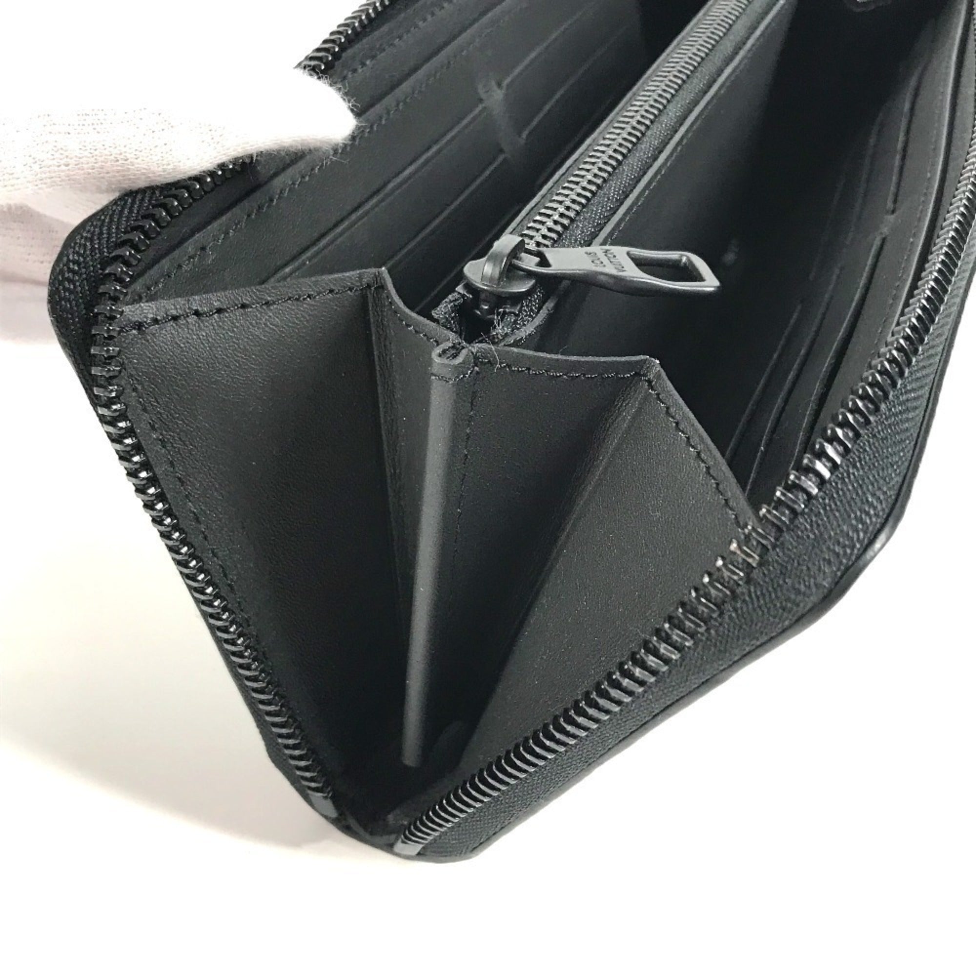 Louis Vuitton Black Noir Leather Long Wallet