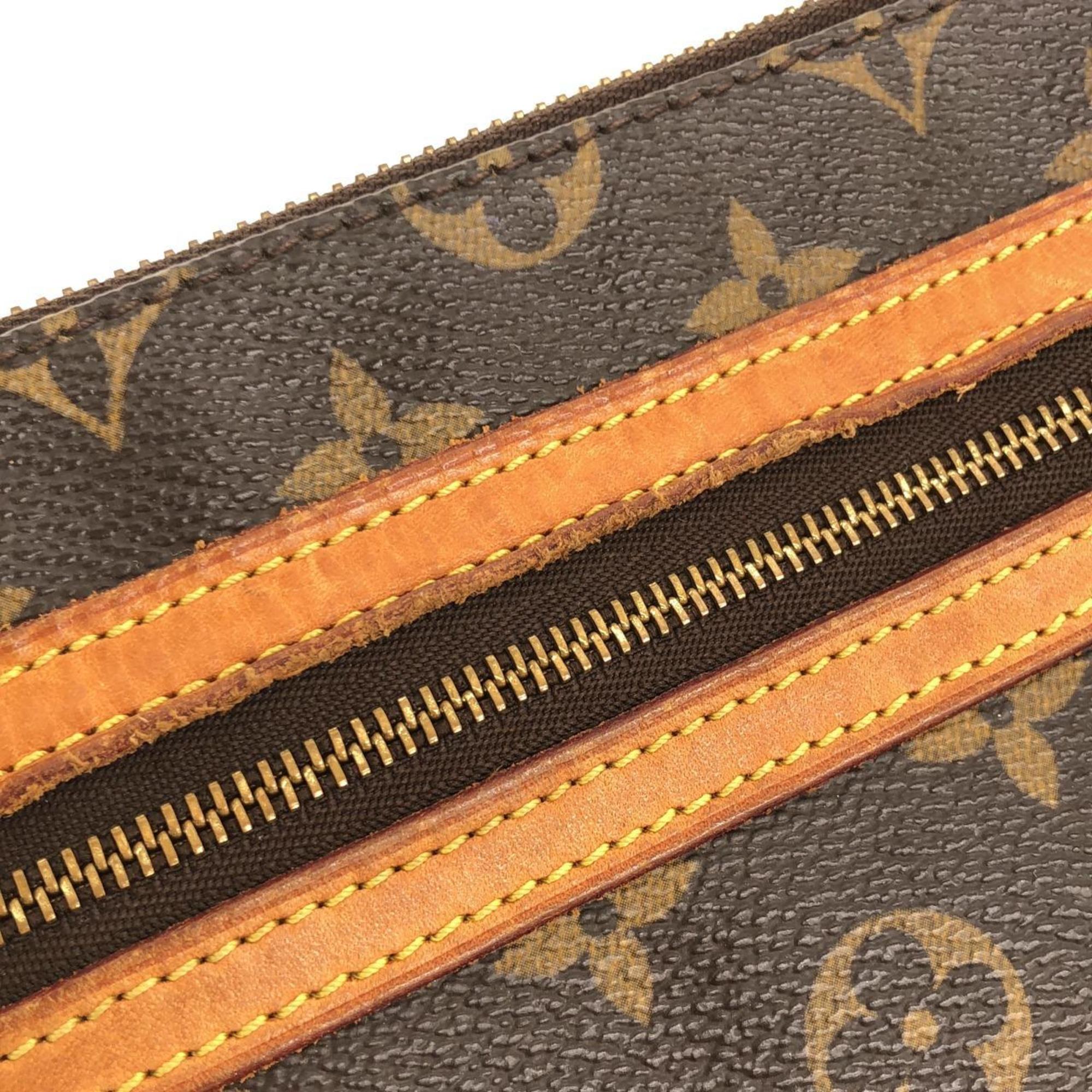 Louis Vuitton Marron Coated Canvas Pochette Shoulder Bag