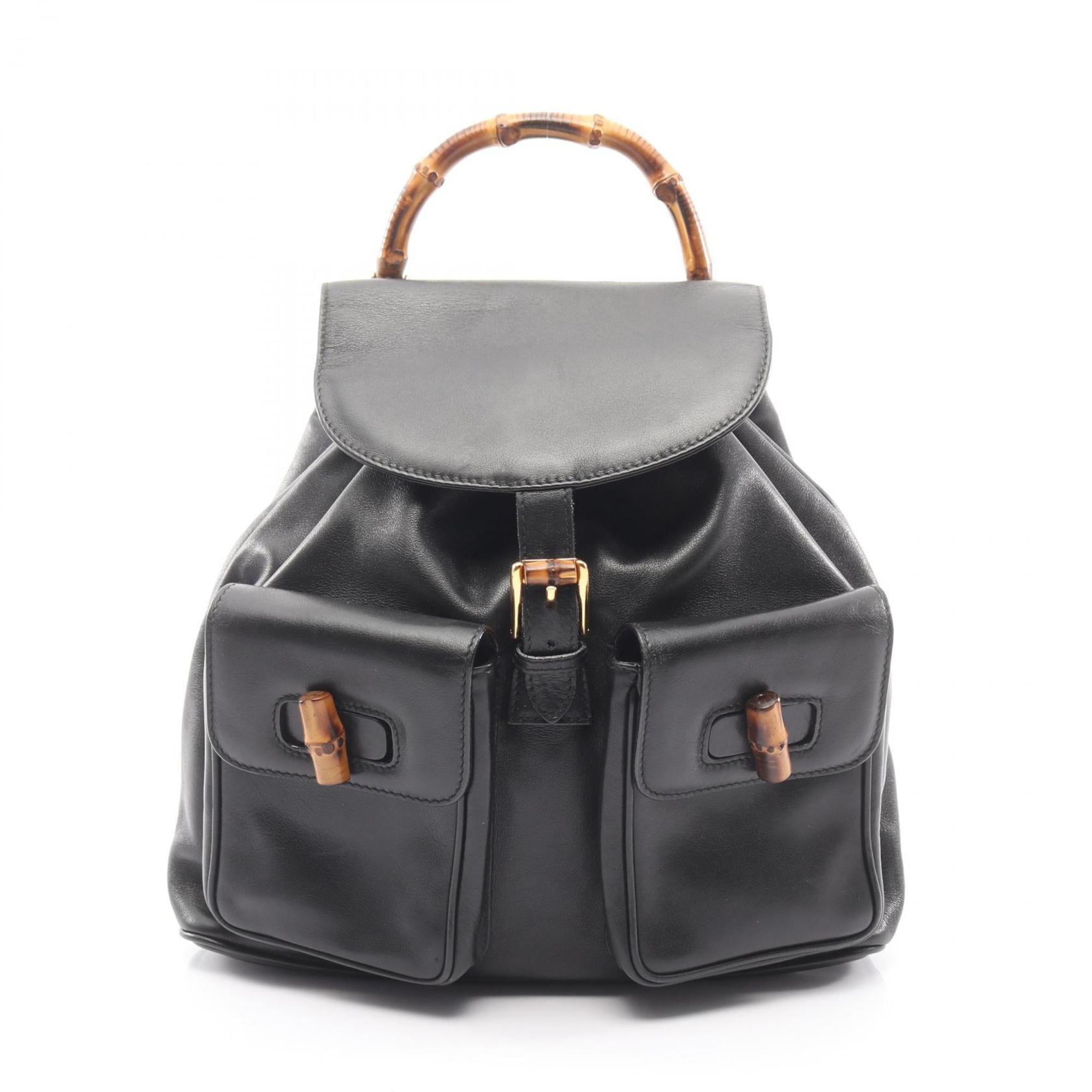 Gucci Black Leather Backpack (Pre-Owned)
