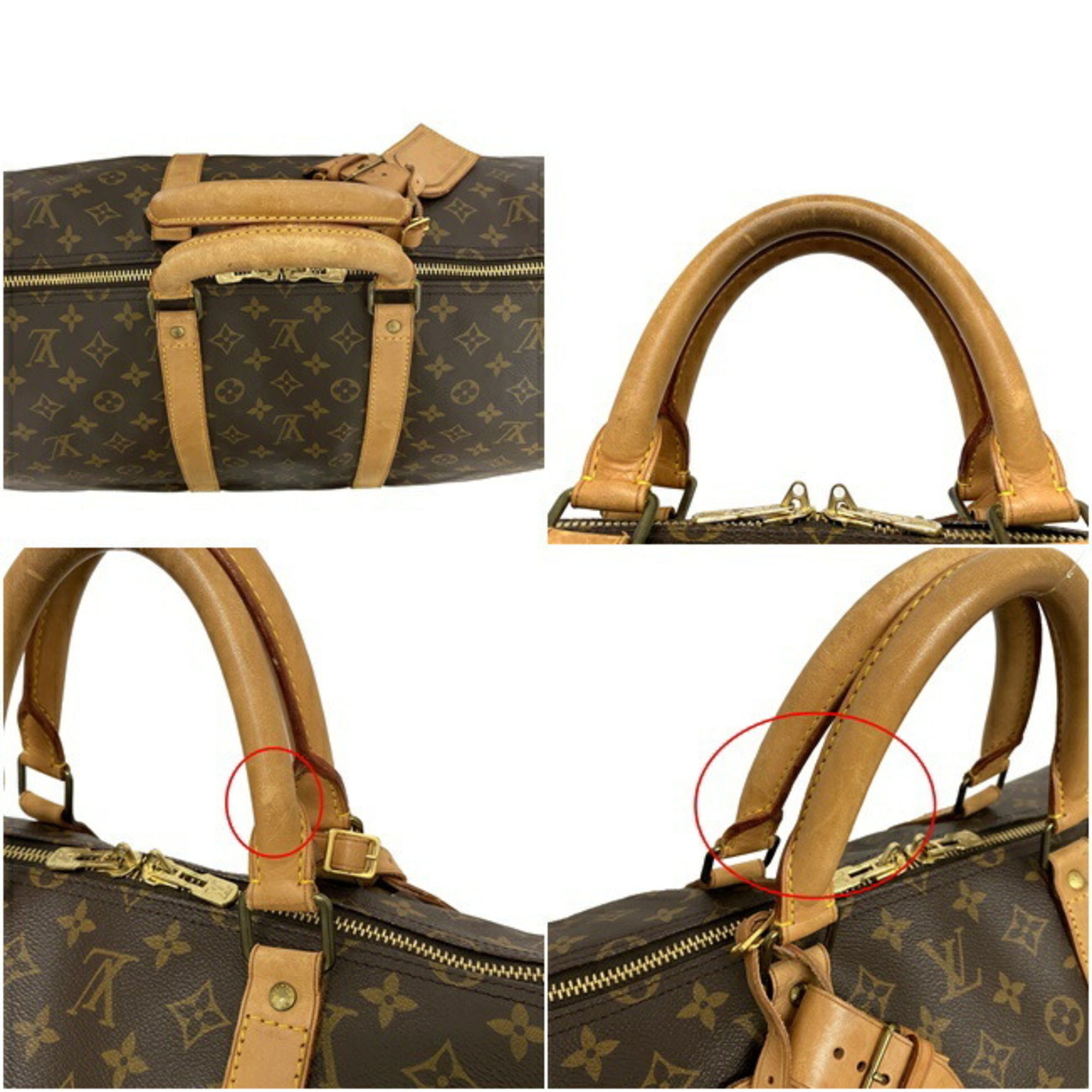 Louis Vuitton Boston Bag Keepol 55 Br Beige Monogram M41424 Nume MI0951 LOUIS VUITTON Handbag Unisex Louis Vuitton