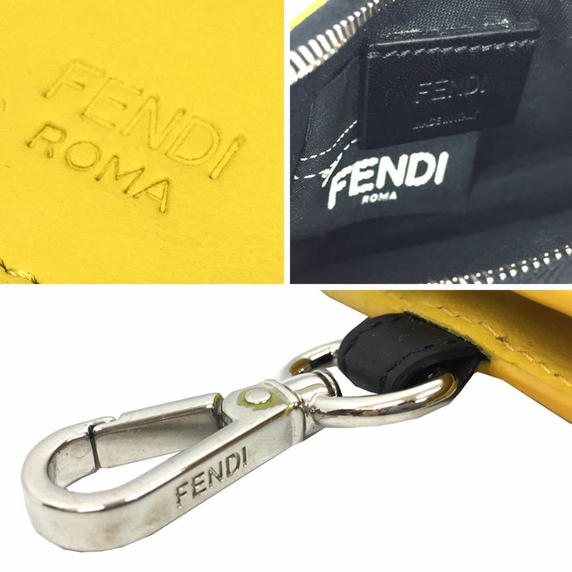Fendi Yellow Leather Coin Purse/Coin Case