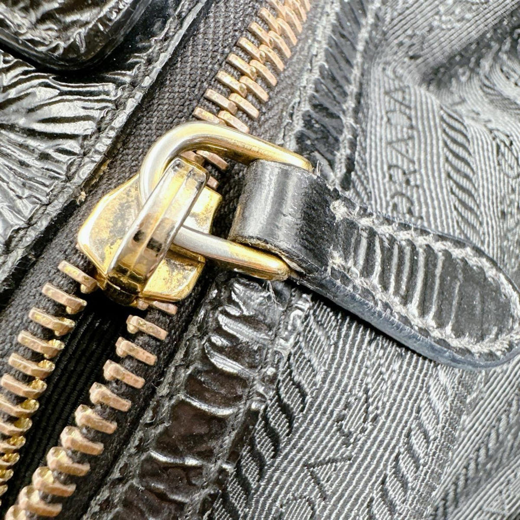 Prada Black Patent Leather Shoulder Bag Tote Bag