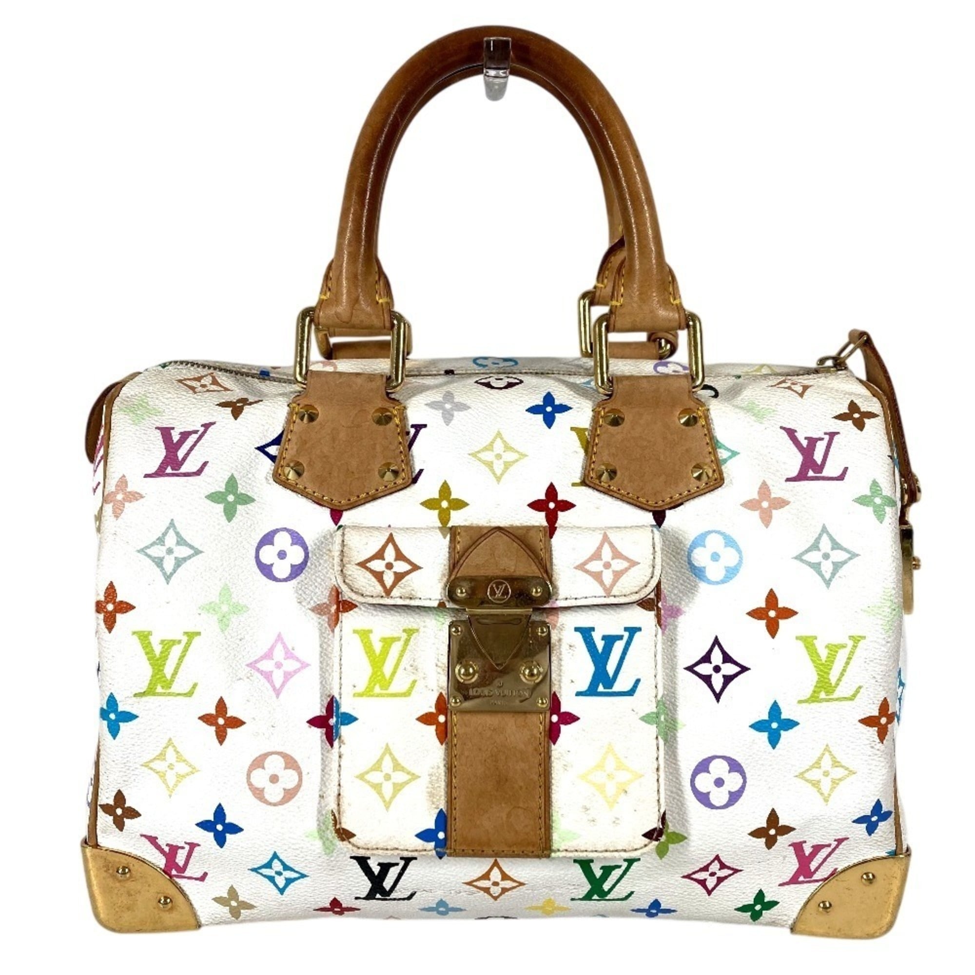 Louis Vuitton Monogram Multicolore Blanc White Monogram Multicolore Boston Bag Handbag