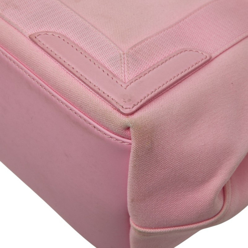 Balenciaga Pink Canvas Leather Hand