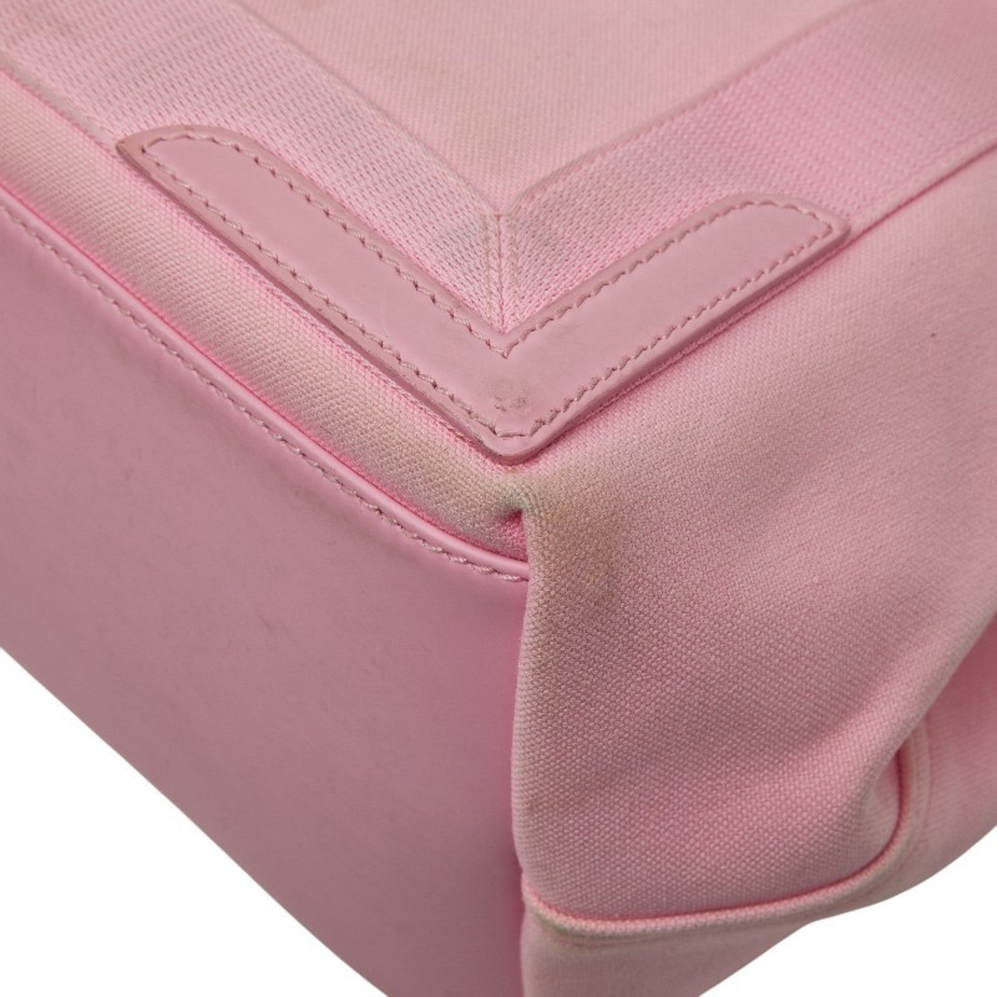 Balenciaga Pink Canvas Leather Hand