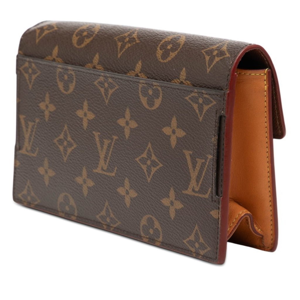 Louis Vuitton Brown Pvc Leather Clutch Bag Pouch