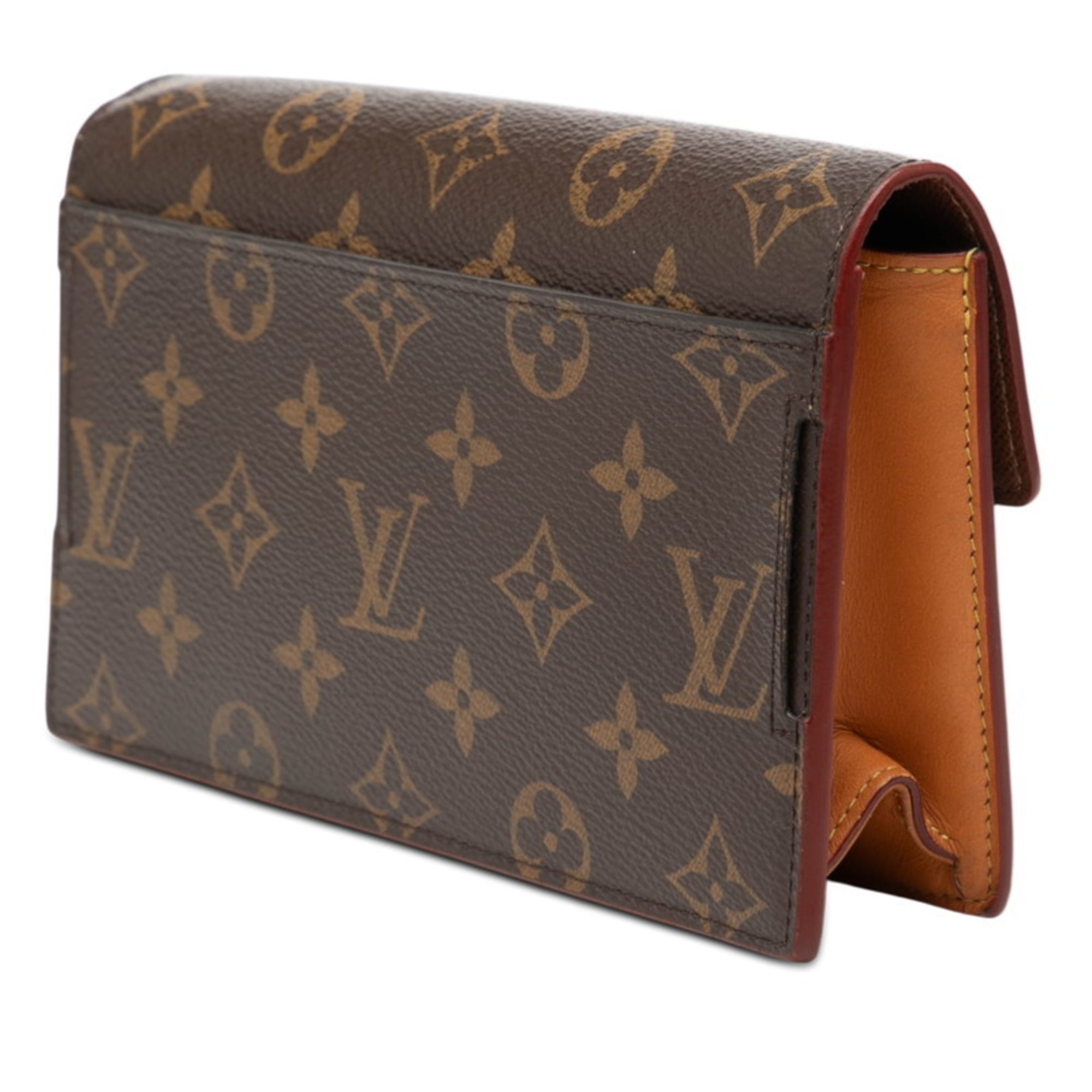 Louis Vuitton Brown Pvc Leather Clutch Bag Pouch