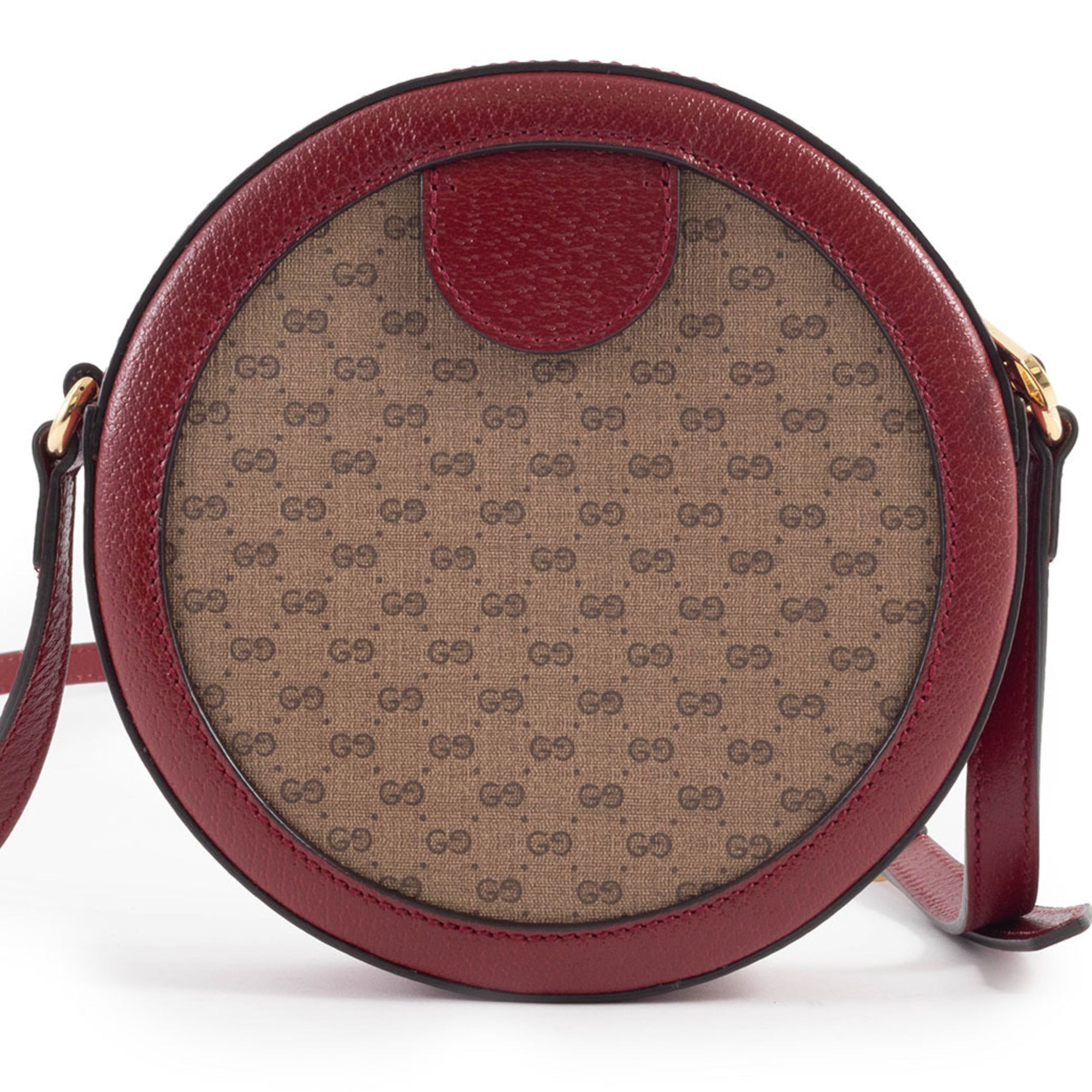 Gucci Beige Red Color Gg Supreme Leather Shoulder Bag (Pre-Owned)