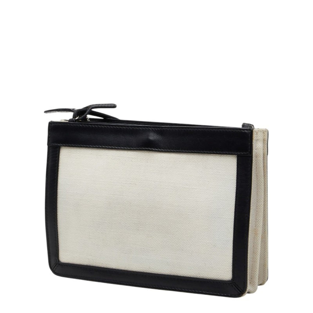 Balenciaga Black White Canvas Leather Shoulder