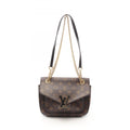 Louis Vuitton Black Brown Coated Canvas Leather Shoulder Bag