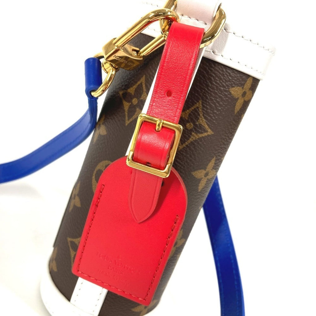 Louis Vuitton Blue Brown Monogram Red Color White Monogram Pochette Shoulder Bag