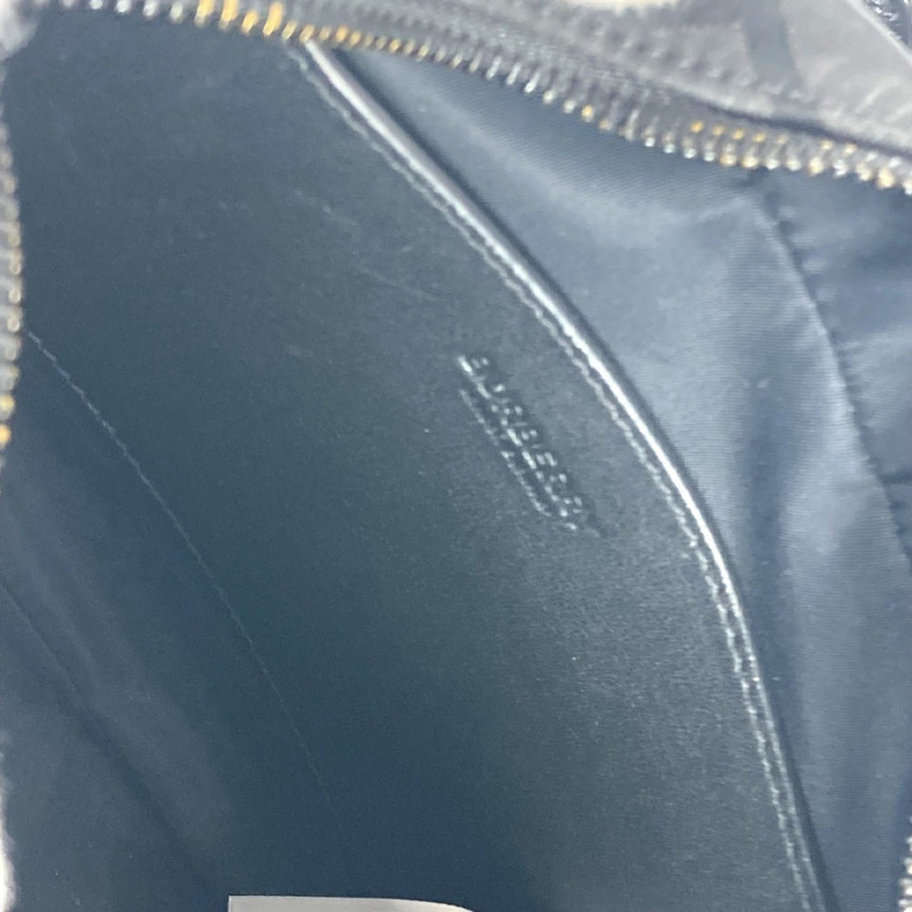Burberry Black Gray Nylon Canvas Pochette Shoulder Bag