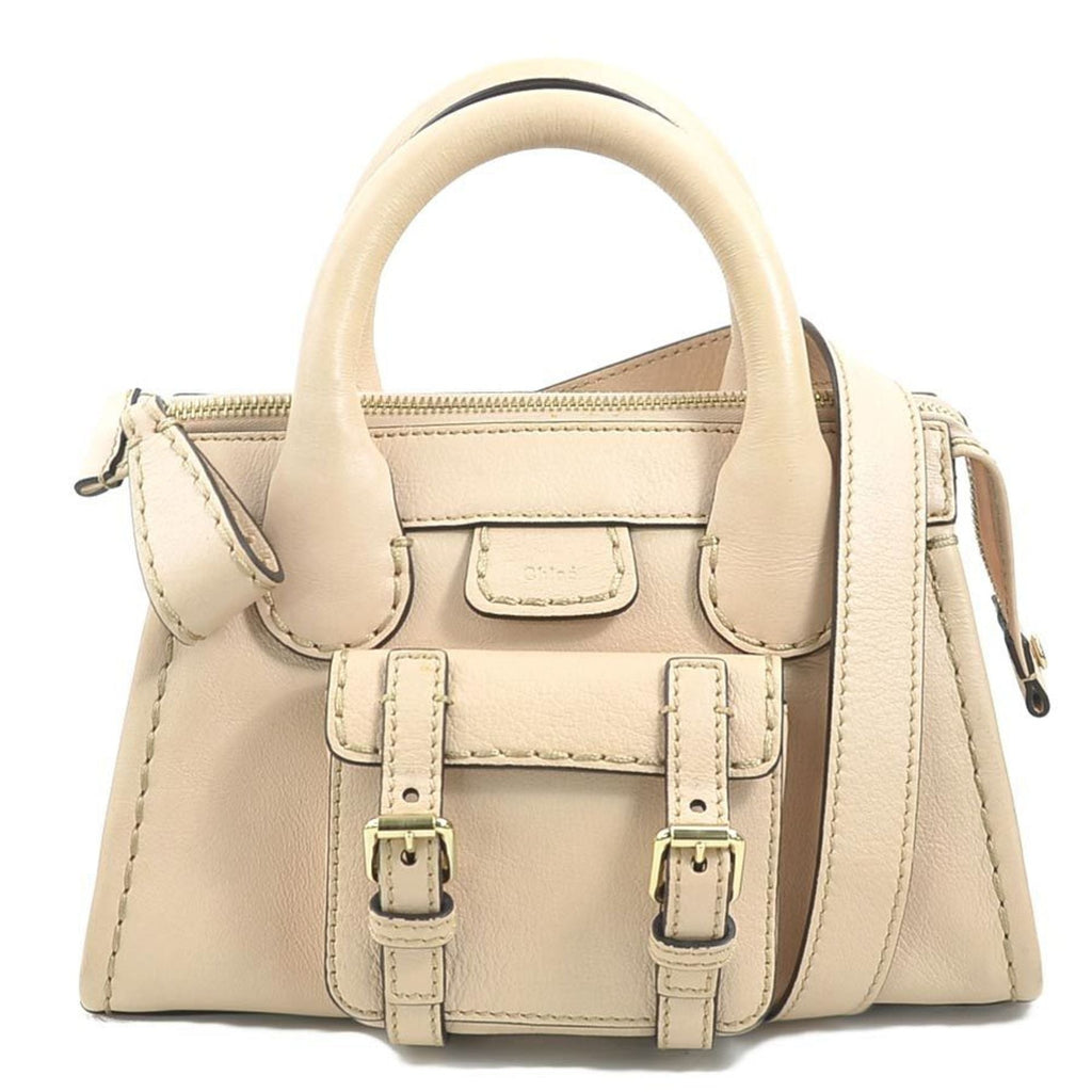 Chloé Pink Beige Leather Handbag Shoulder Bag (Pre-Owned)