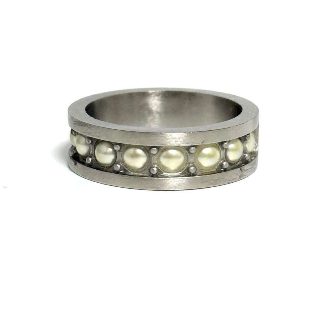 Louis Vuitton Artificial Pearl Metal Band Ring