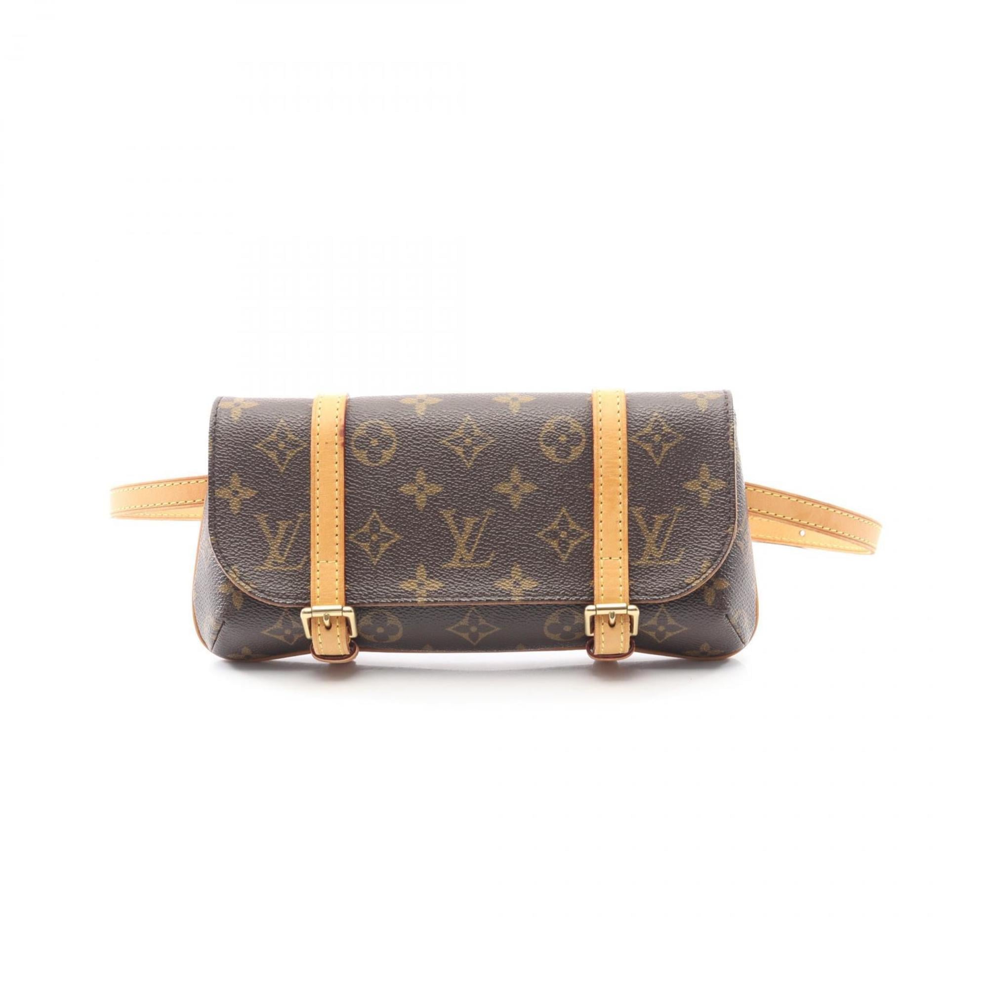 Louis Vuitton Brown Coated Canvas Leather Fanny Pack Handbag Pochette