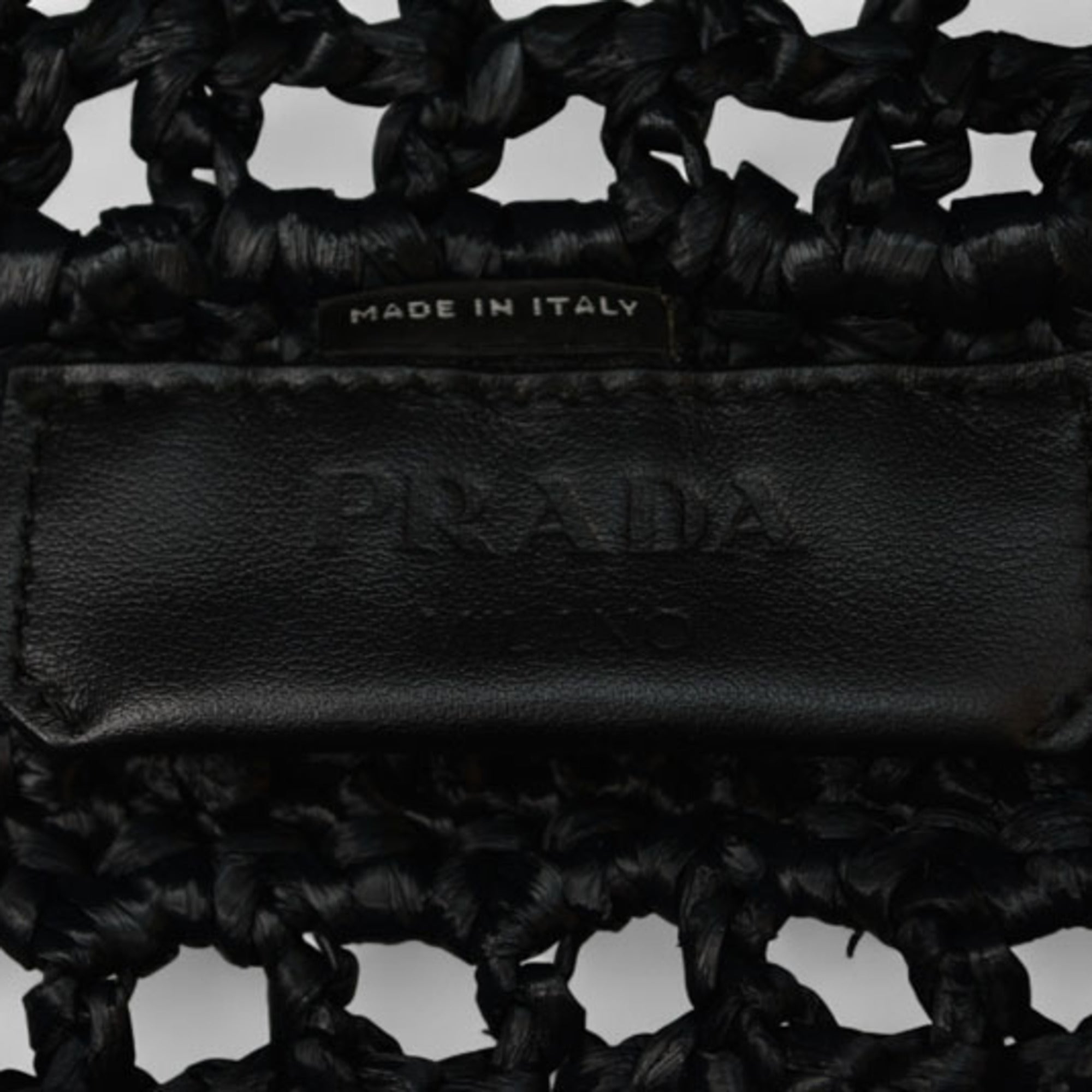Prada Black Straw Tote Bag